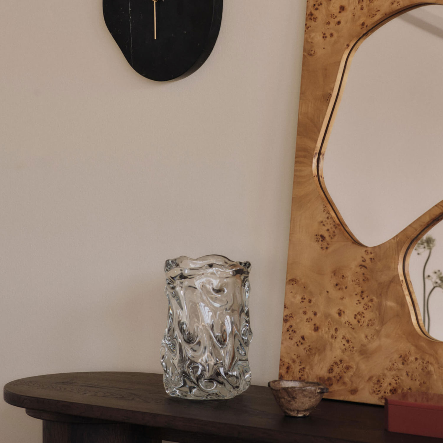 Ferm Living - Folia Spiegel H 82 cm dark stained burl
