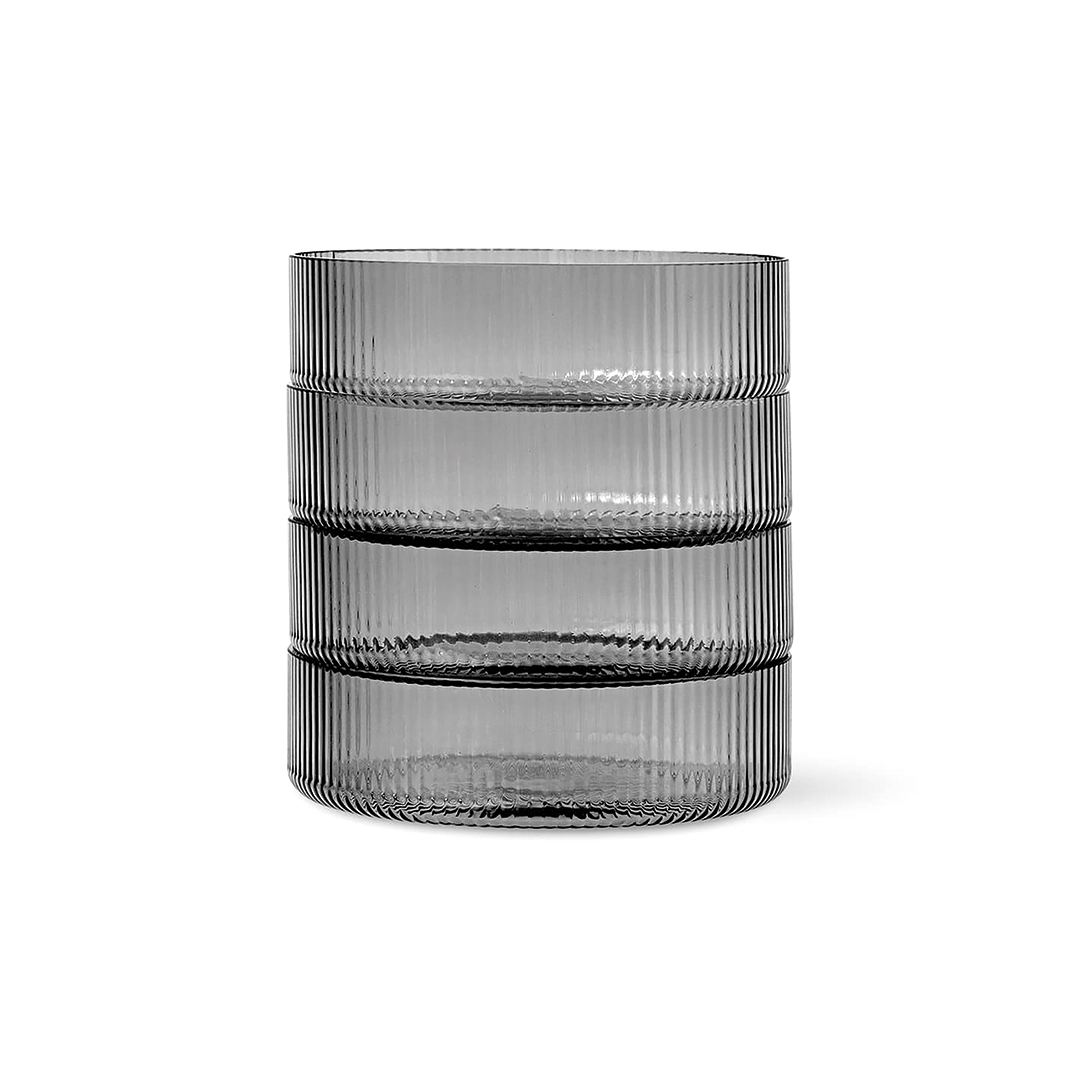 ferm living ripple servierschalen freisteller gestapelt geraeuchertes grau 84684