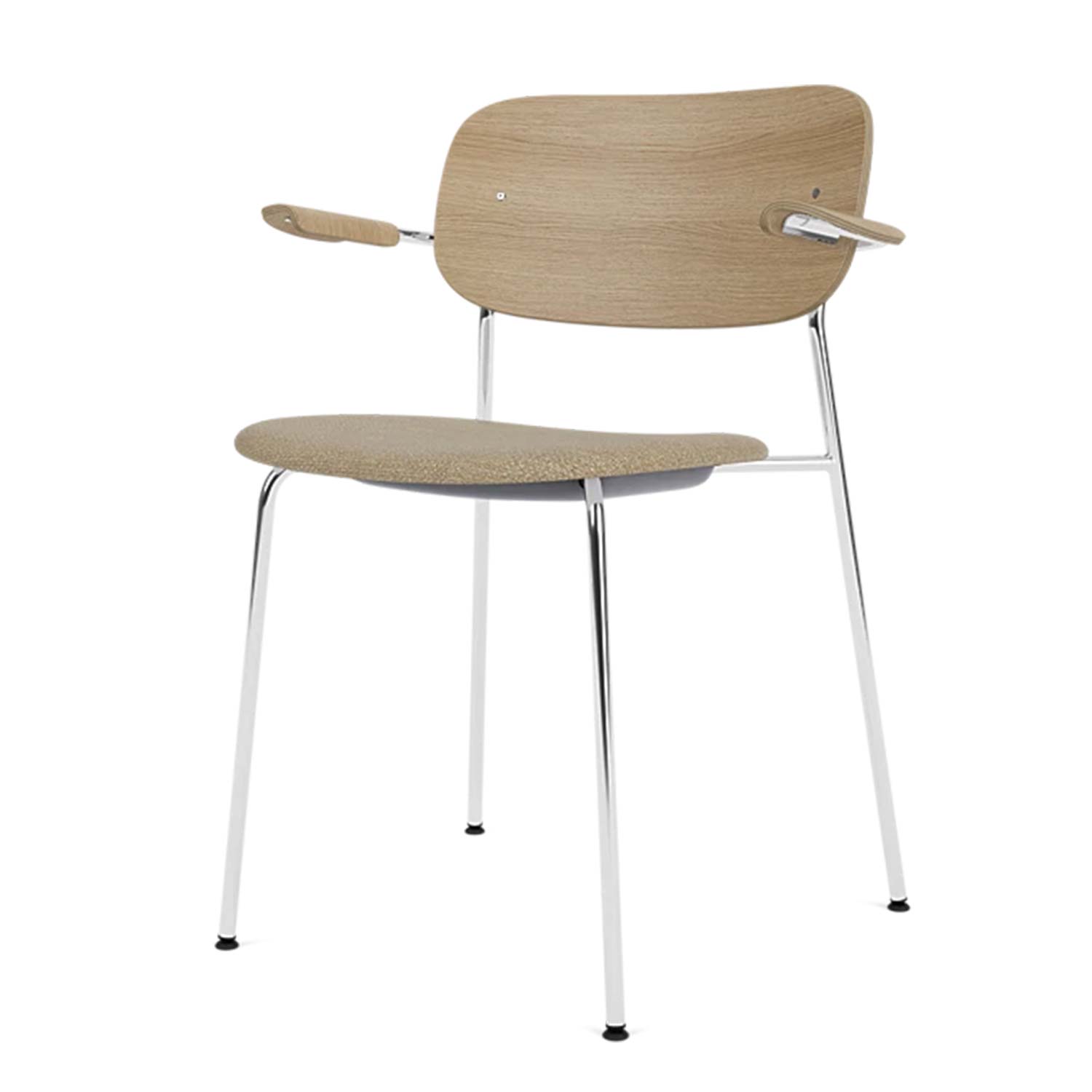 Audo - Co Dining Chair Chrom/Eiche natur Sitpolster Boucl 2