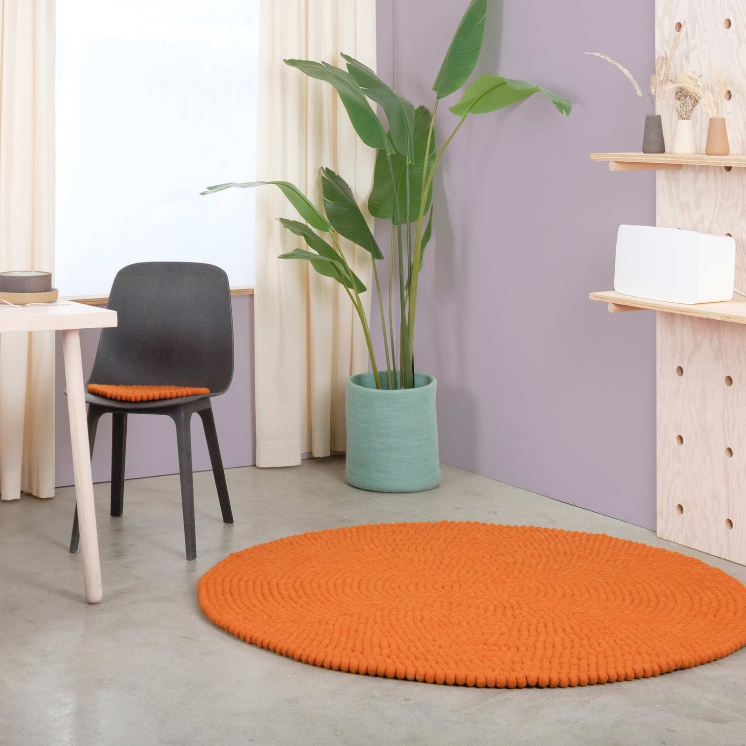 myfelt - Afra Filzkugelteppich rund 120 cm