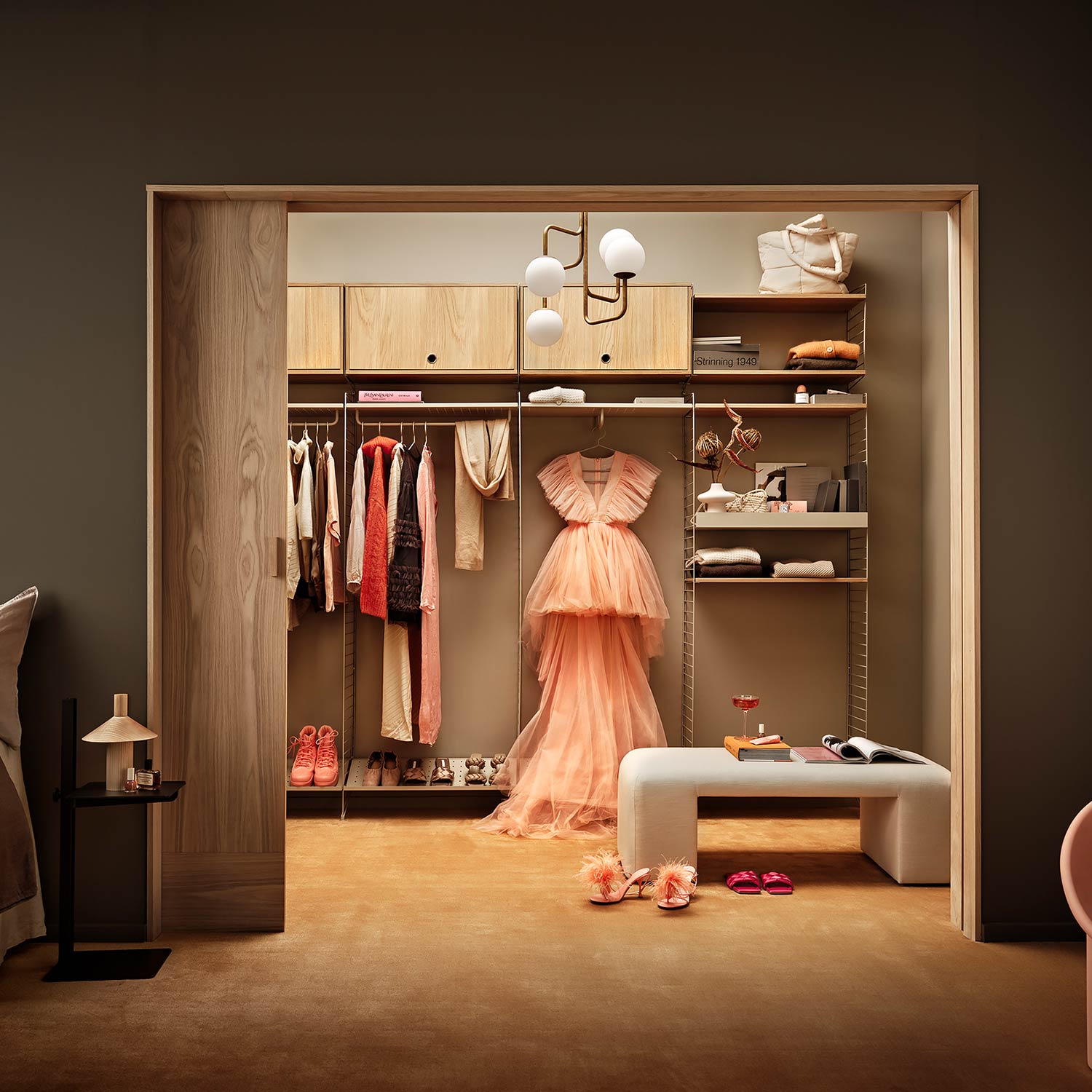 string schrankelement klapptuere eiche kleiderschrank 78684