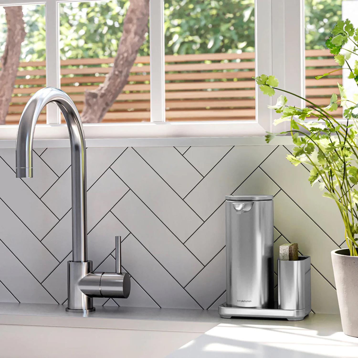 simplehuman sensorspender mit caddy edelstahl gebuerstet kueche 98490