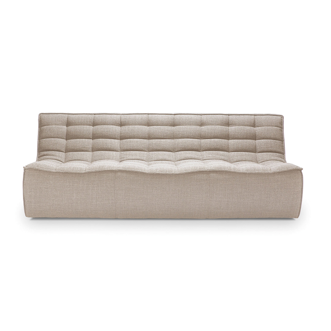 ethnucraft sofa beige dreisitzer 83999