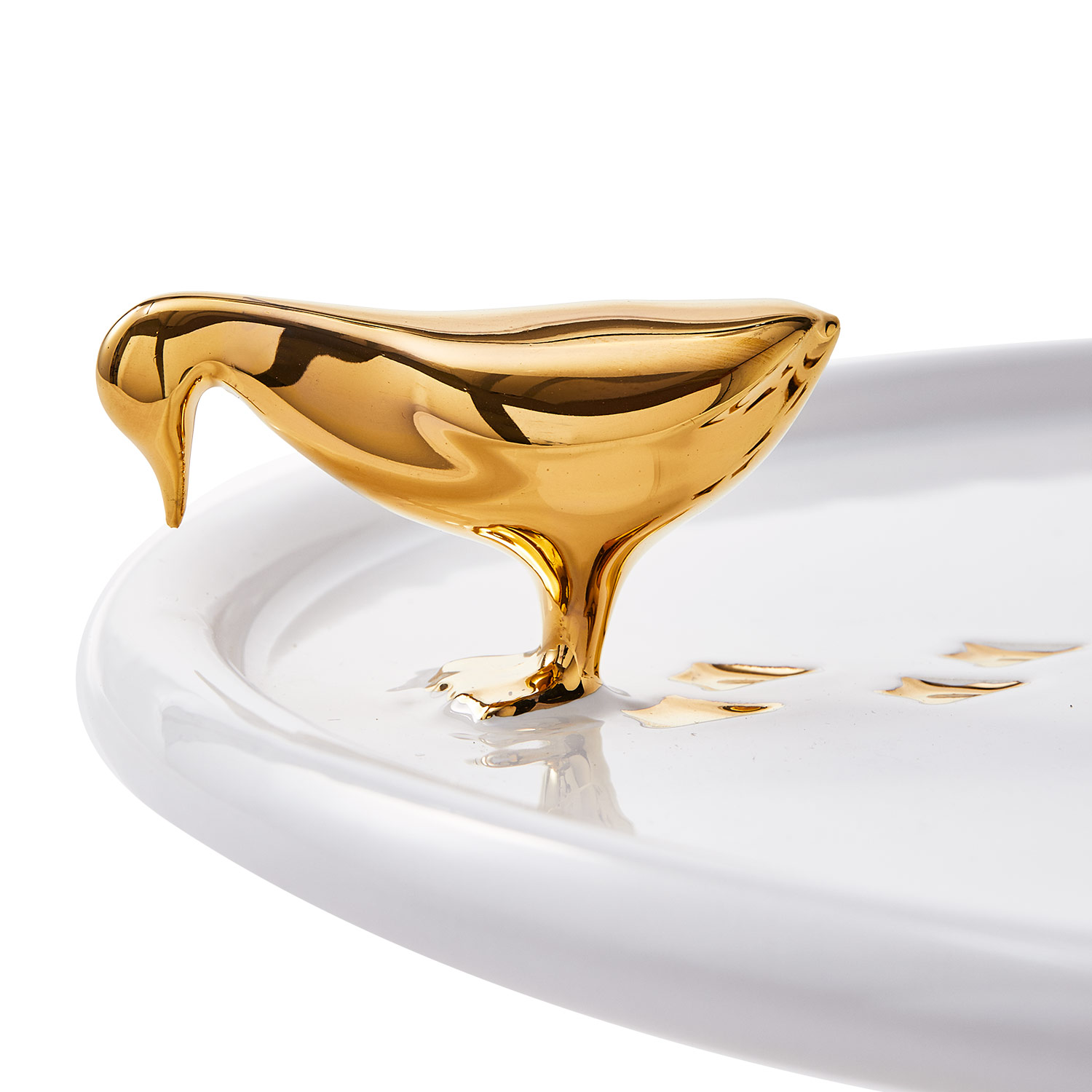 Pols Potten Walking Duck Plate 230 300 179 Gold Detail Ente 102386