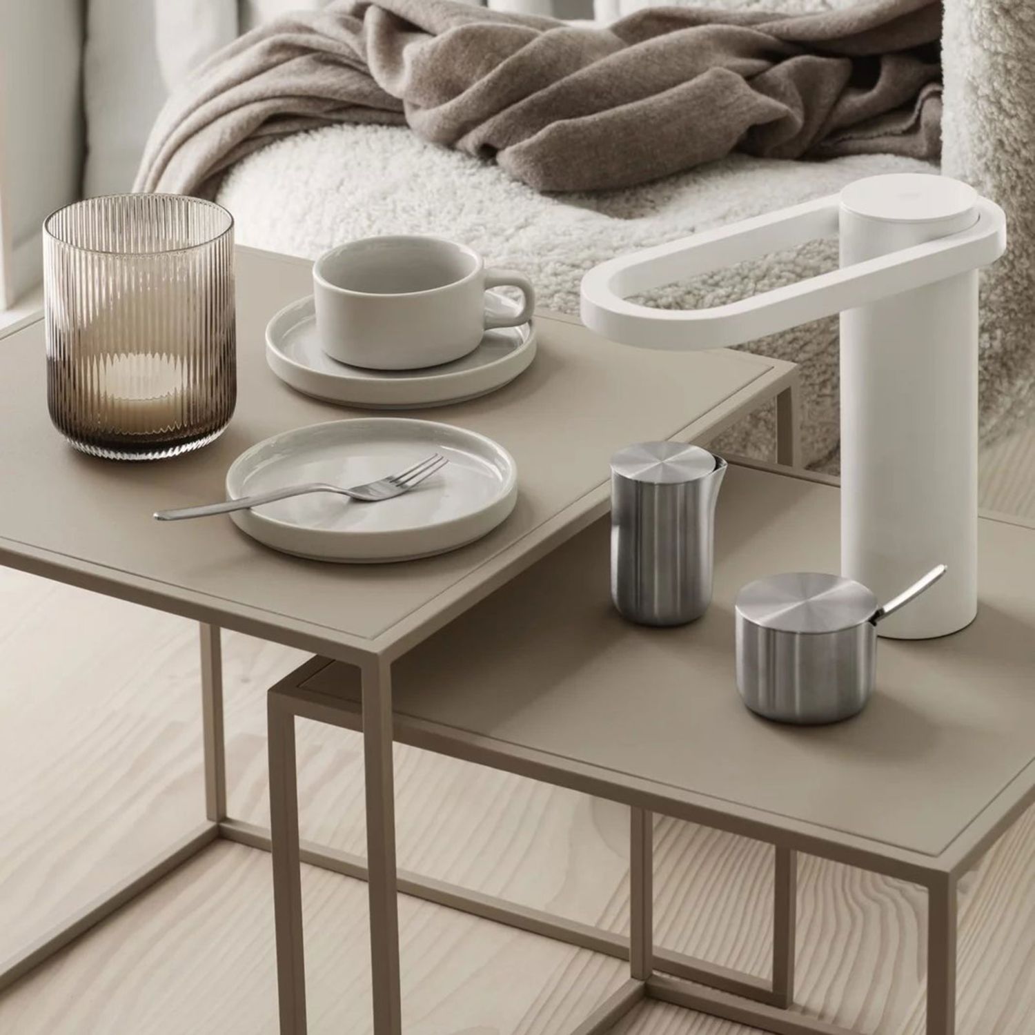 blomus - PILAR 2x Teetasse mit Untersetzer moonbeam