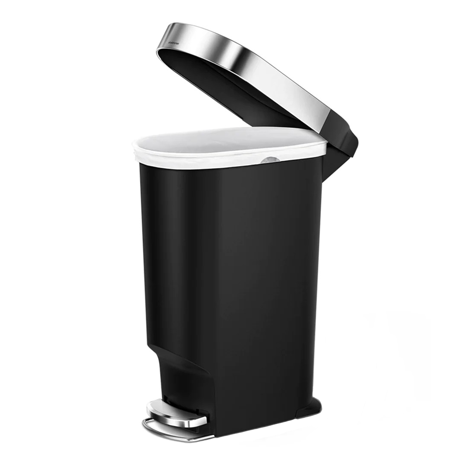 simplehuman treteimer schmal plastik schwarz seite 98359