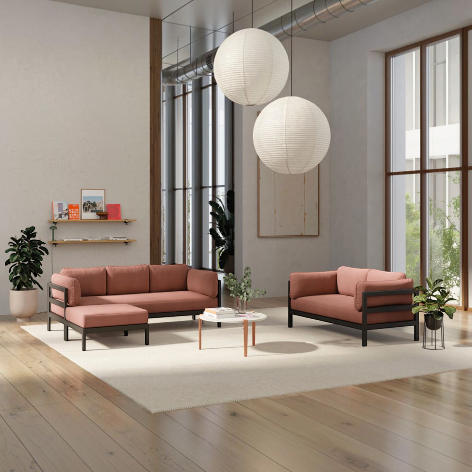 Tiptoe - Couchtisch Ø 80 cm Venezia tangerinenrot