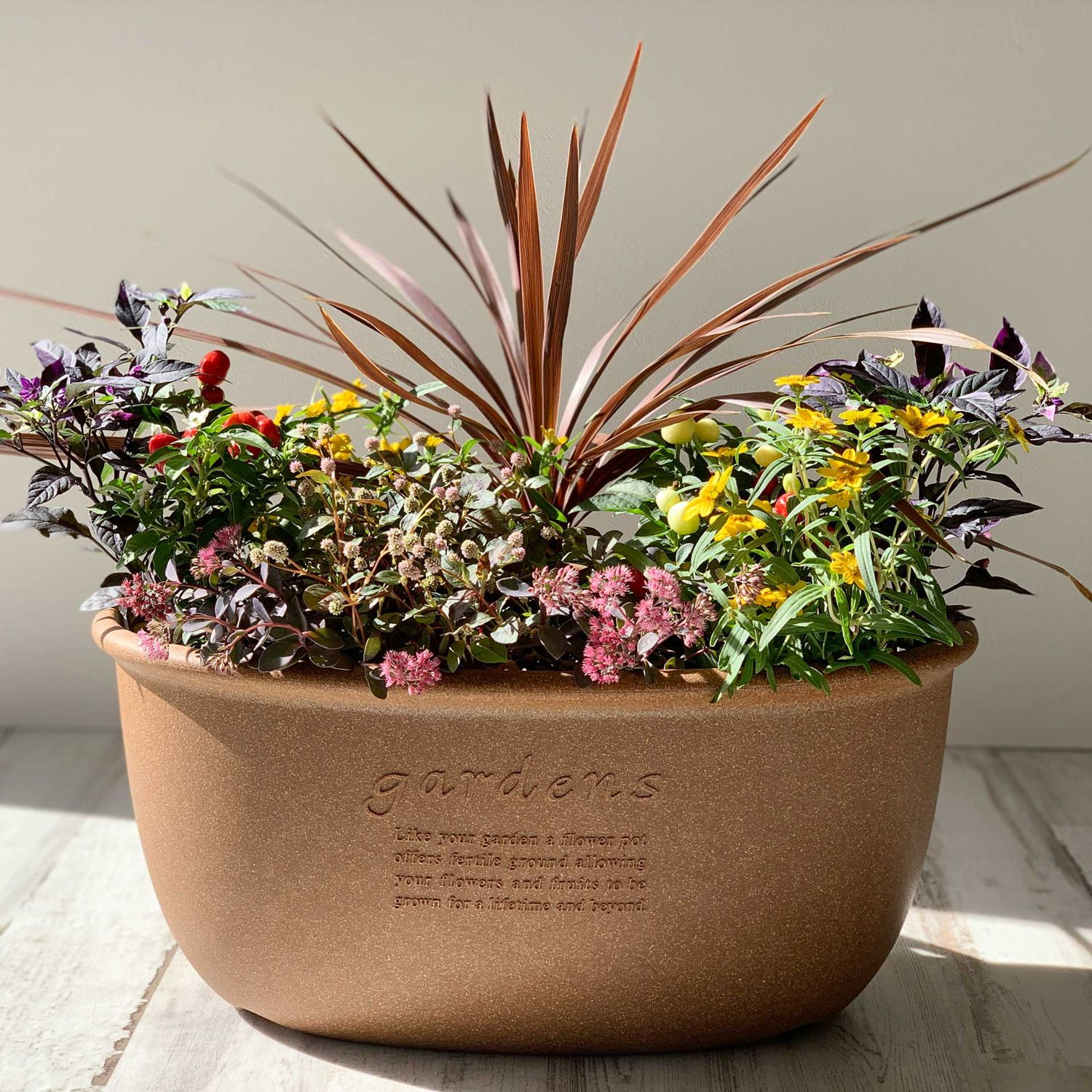 Hachiman - Eco Pot oval Blumentopf #320 5,4 l grau