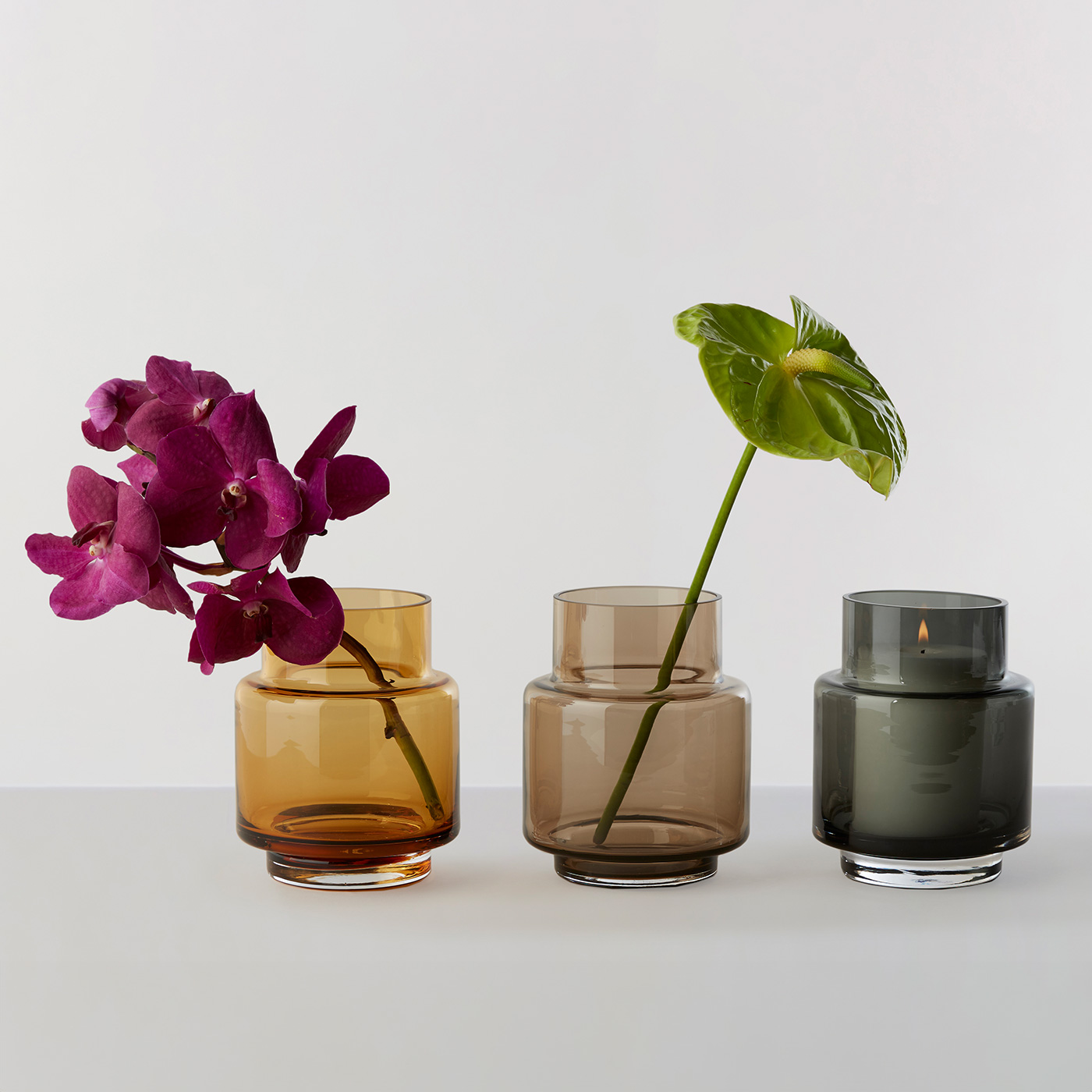 Ro Collection - Hurricane Vase No. 53 smoked grey