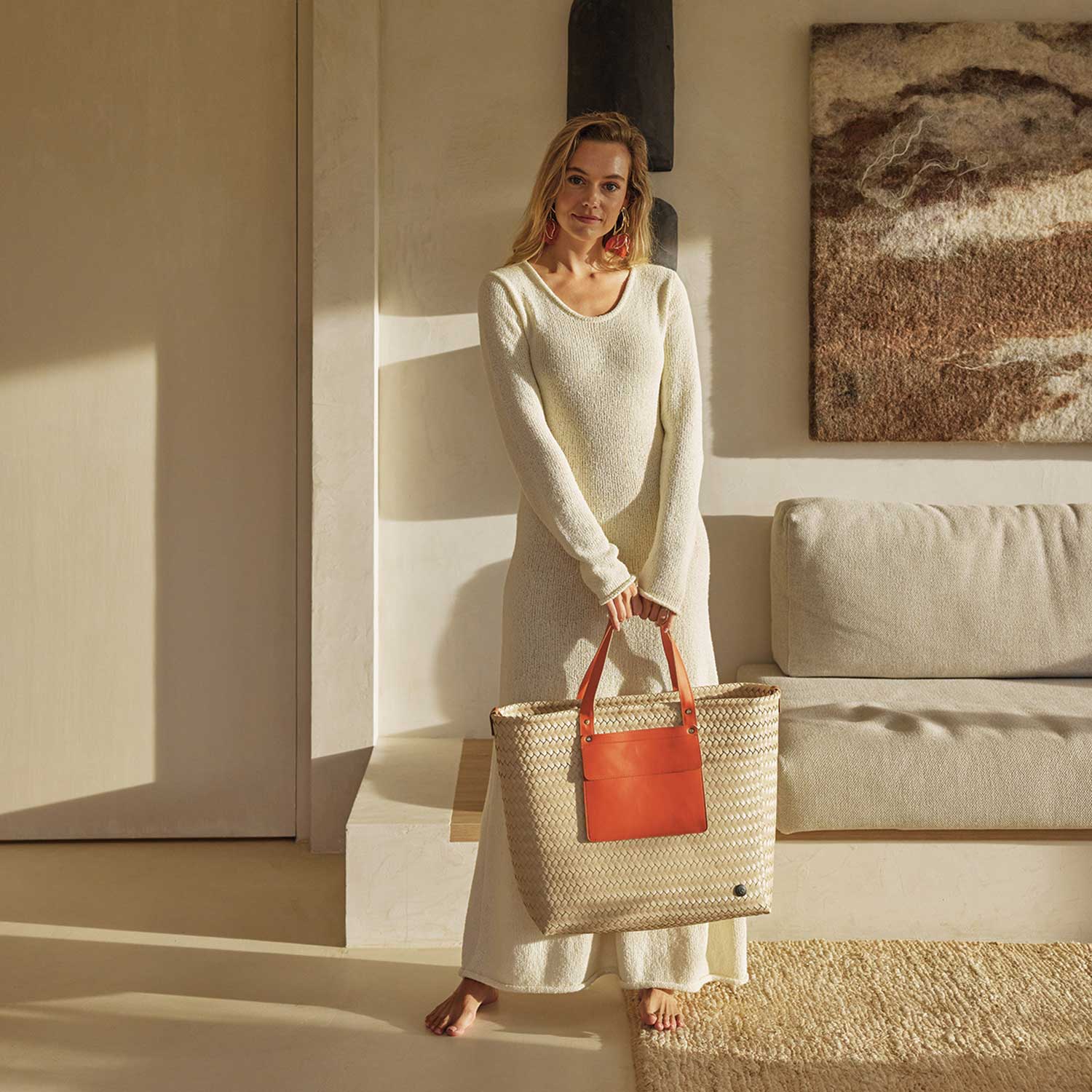 Handed By - Percey Shopper deep carrot orange