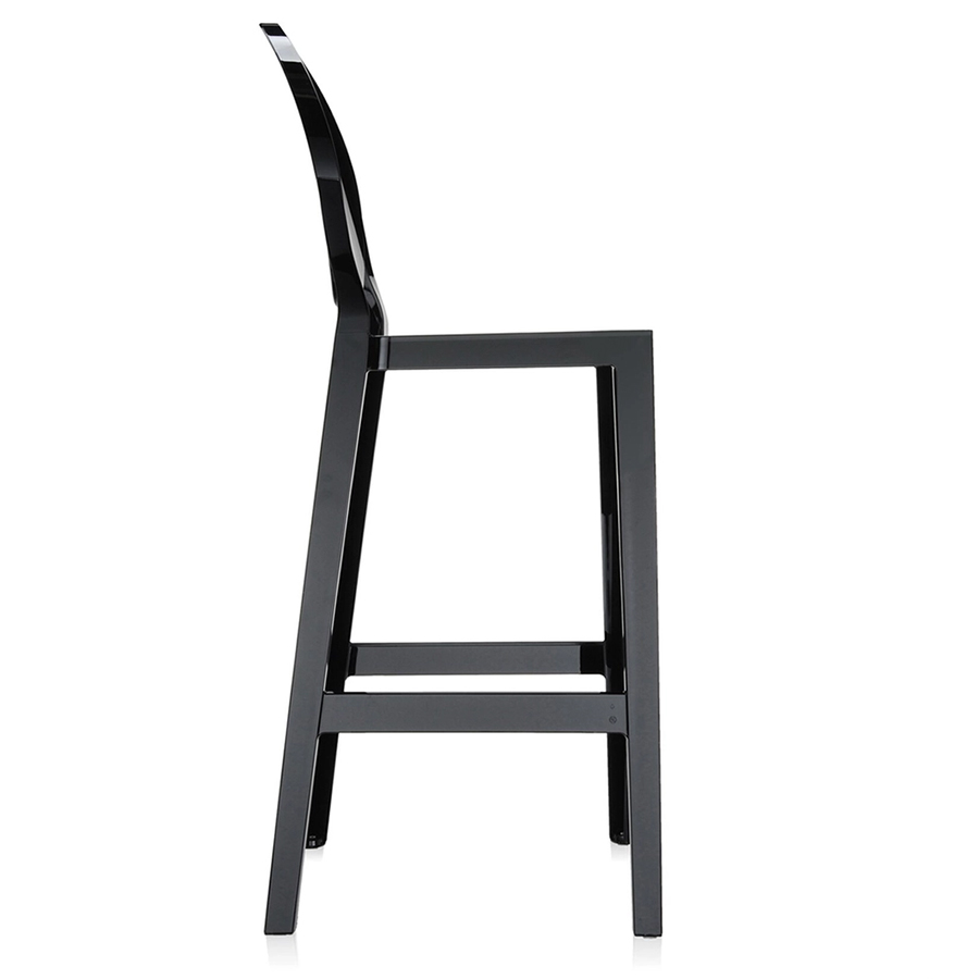 kartell one more barhocker 75cm schwarz seitlich 102427