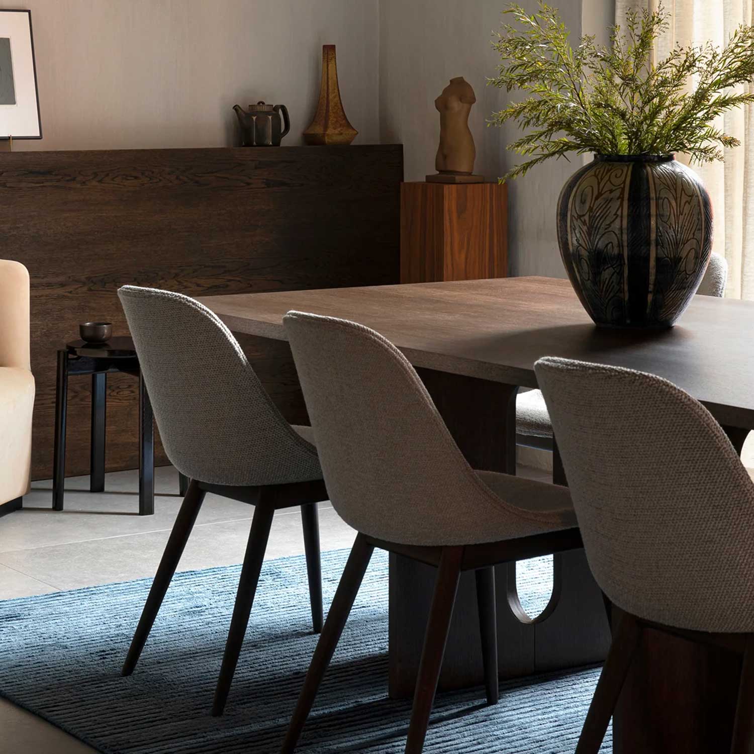 Audo - Harbour Holz/gepolstert niedrig Dark Oak/Fiord