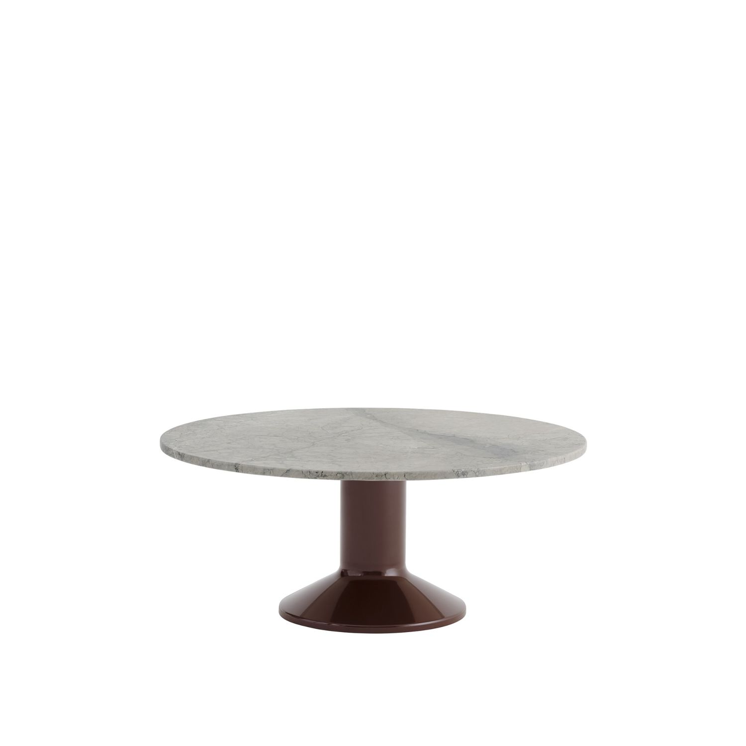Muuto - Midst Couchtisch Ø 90 cm grauer marmor / dunkelrot