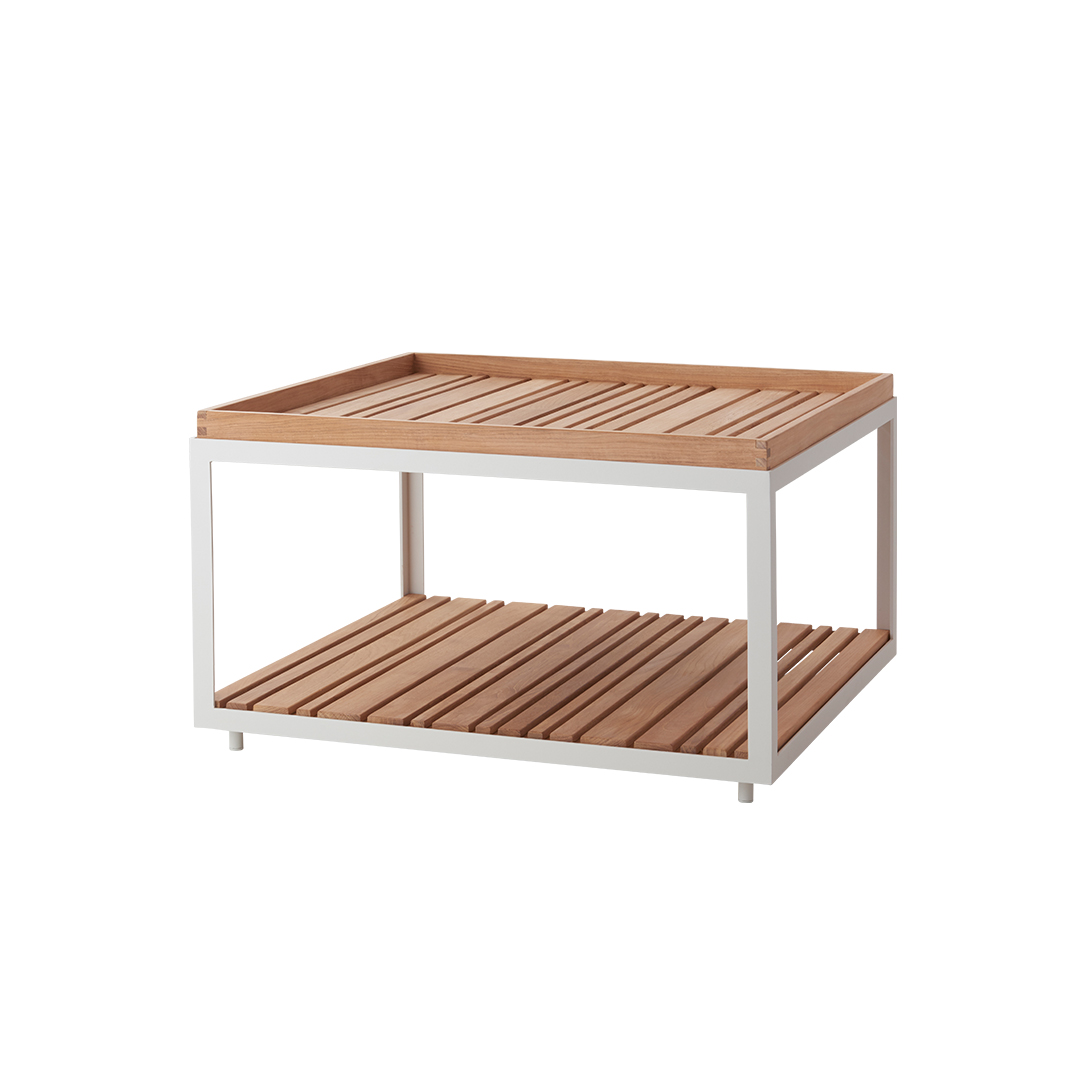 cane line level couchtisch gross lightgrey teak 78876