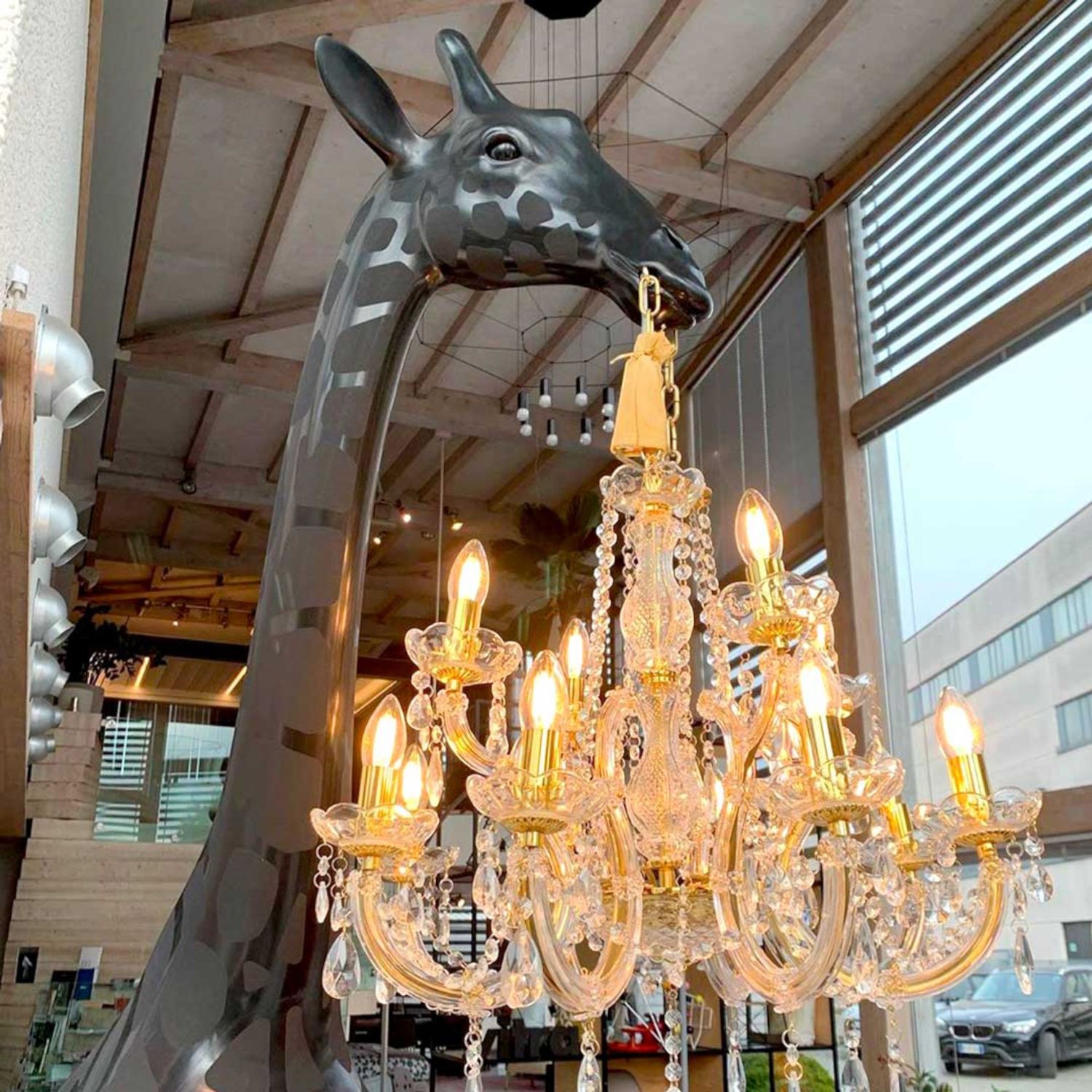 Qeeboo - Giraffe in Love M Outdoor schwarz