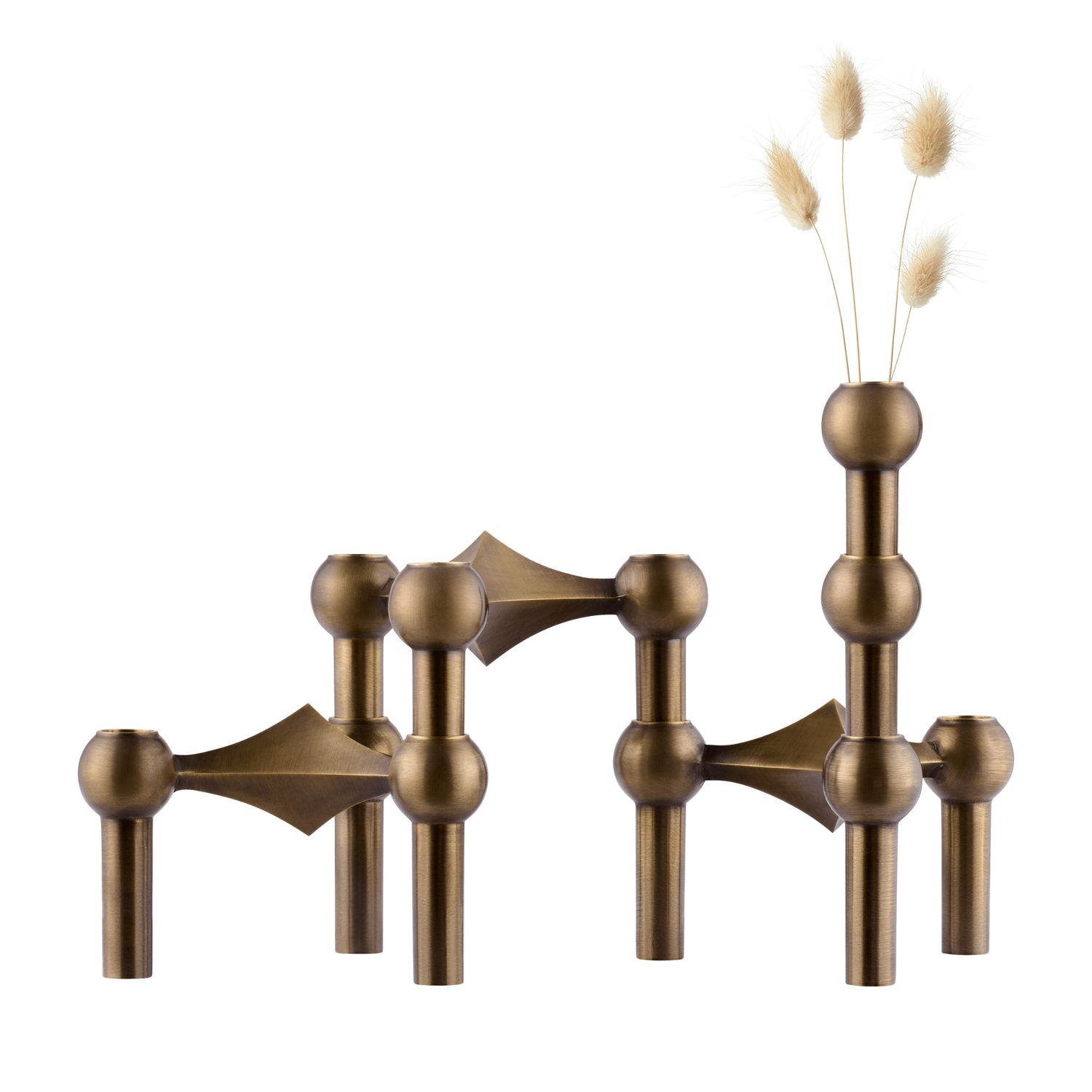 STOFF Nagel - Kerzenhalter 3er Set chrom