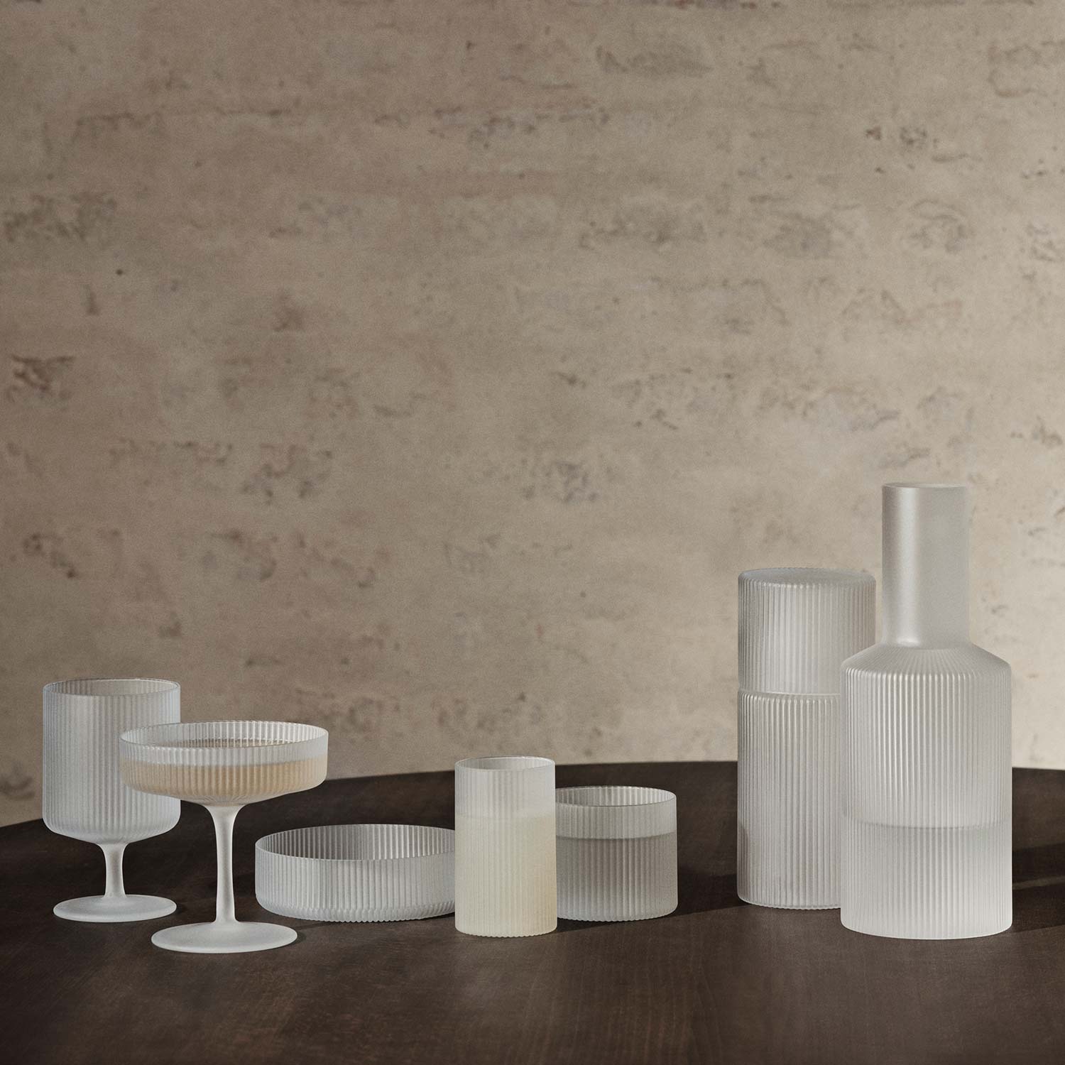 fermLIVING RippleCollection Frostedweiss Sektschalen 101505