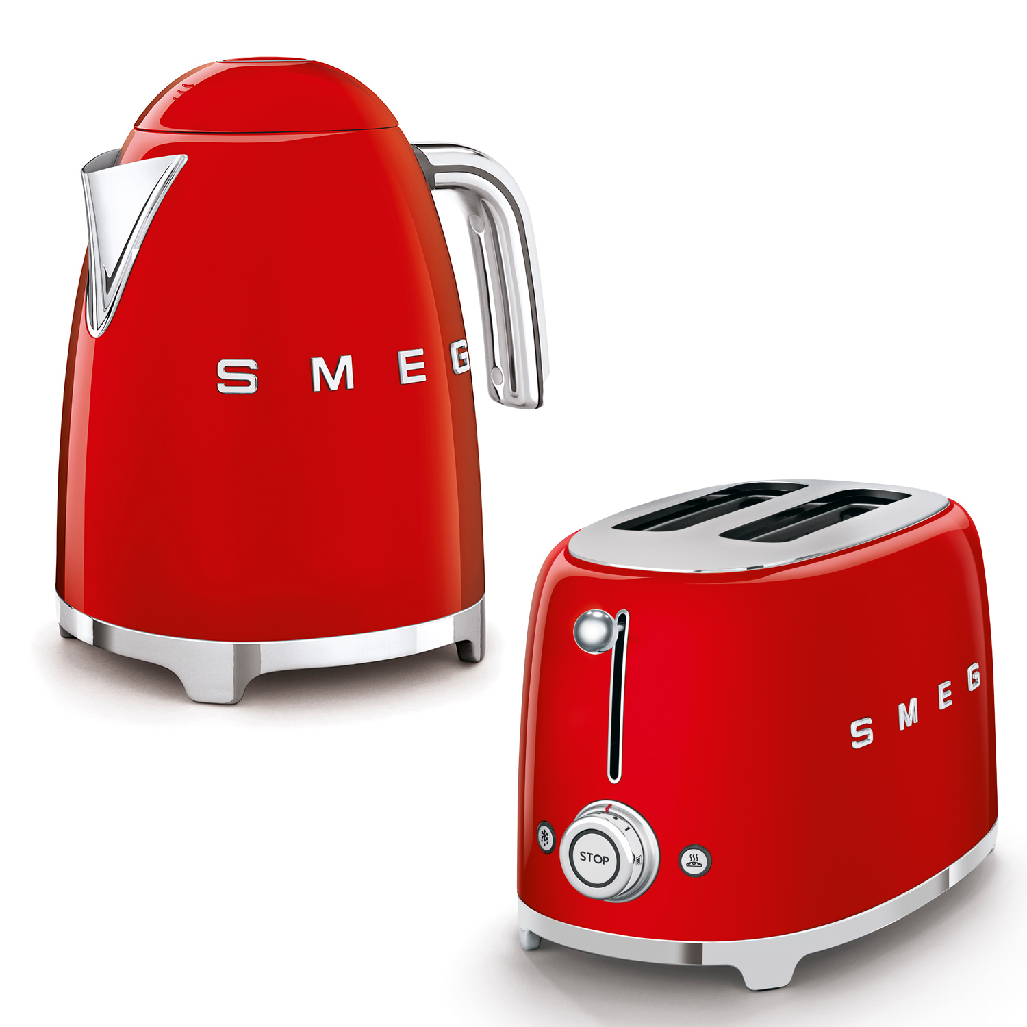 SMEG - Wasserkocher und Toaster Set rot