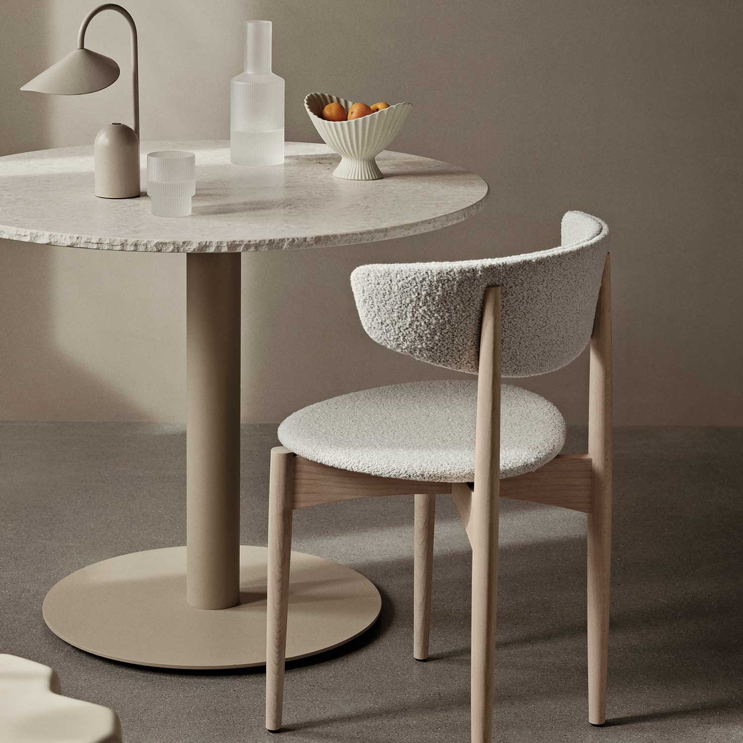fermLIVING Mineral Dining Table Bianco Curia Cashmere 101454