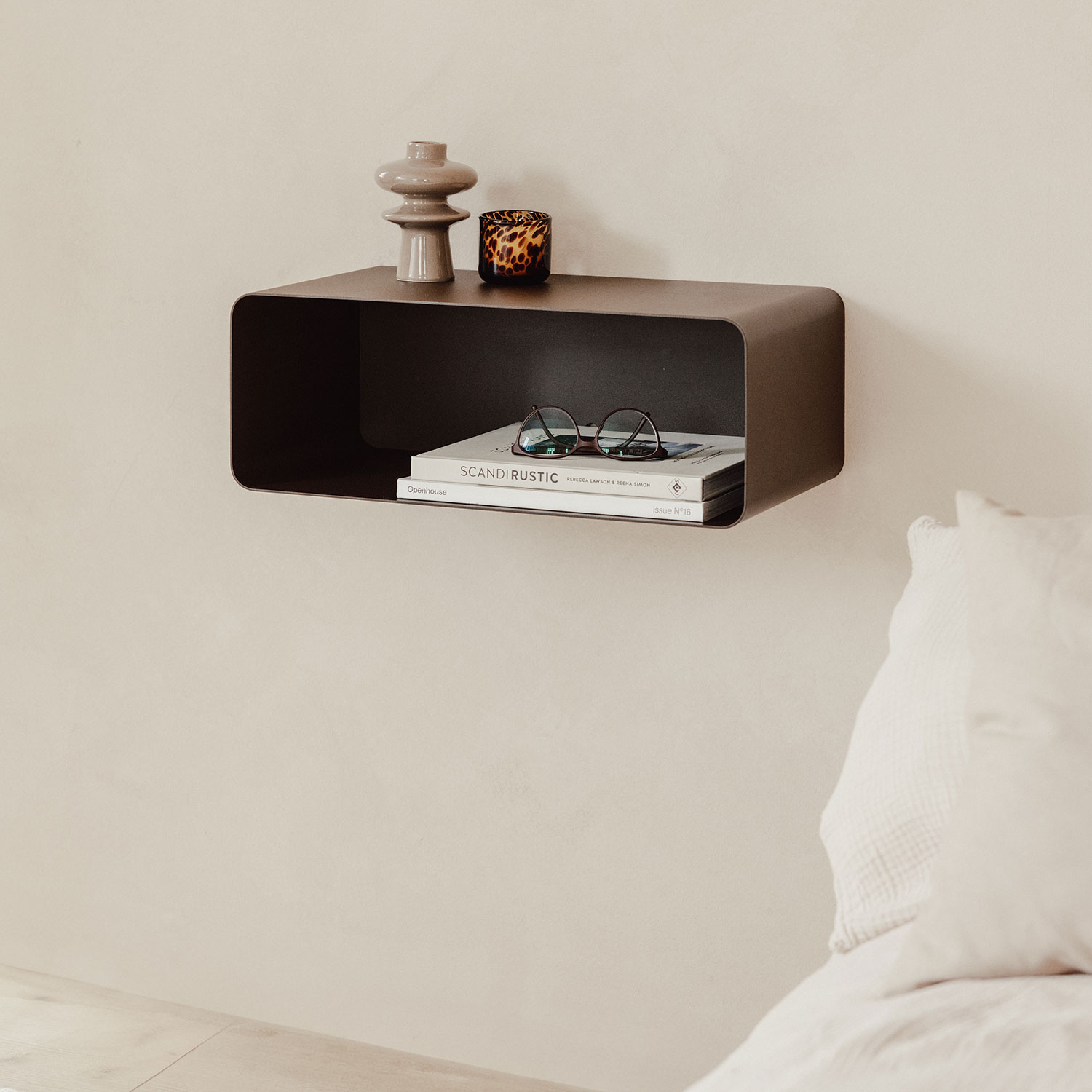 Metallbude - Nelio Nachttisch cashew