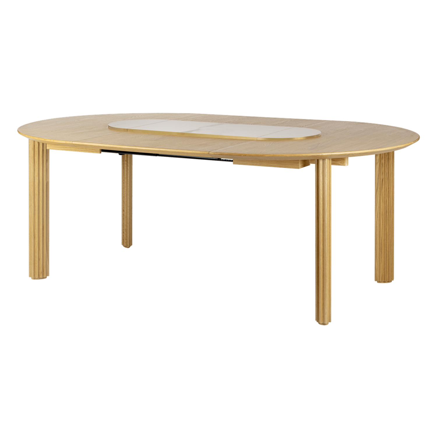 UMAGE - Comfort Circle Tisch rippled eiche & bianco brass
