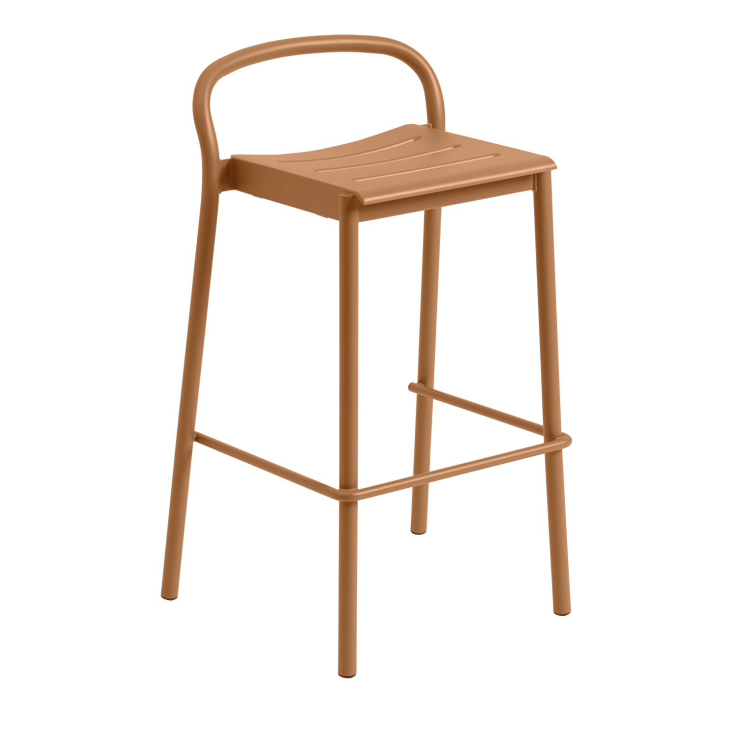 muuto linear steel bar stool burnt orange freisteller 85929