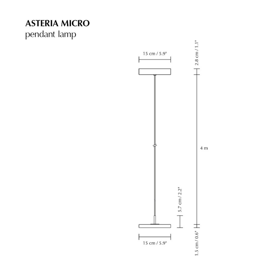 UMAGE - Asteria Micro Monochrome Pendelleuchte messing