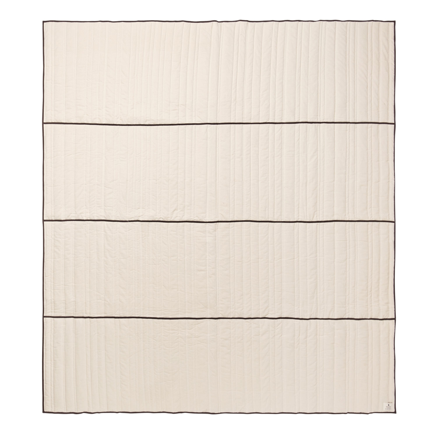 Ferm Living - Vari Steppdecke doppel natur/dark chocolate