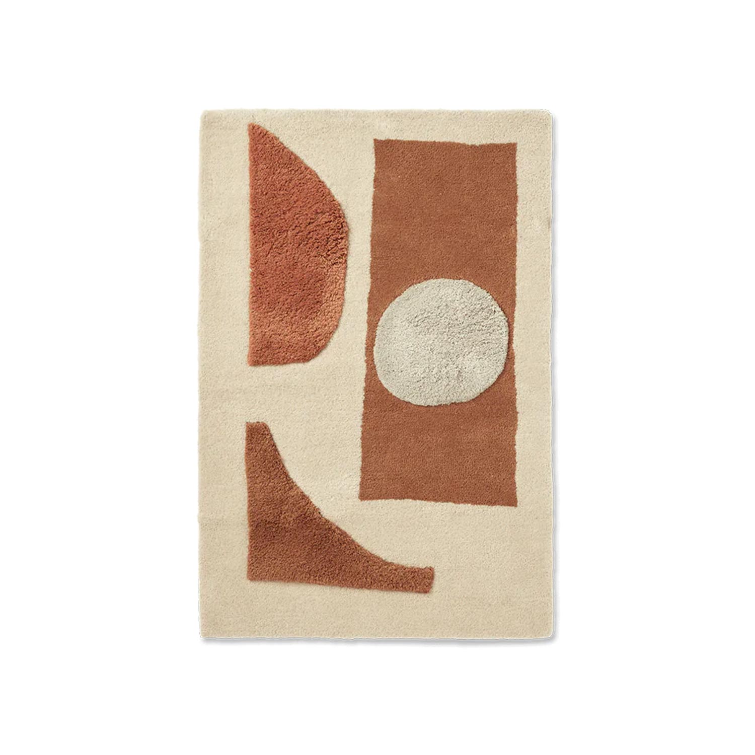 ferm LIVING Bloco Taftteppich Small Blush Offwhite 104250