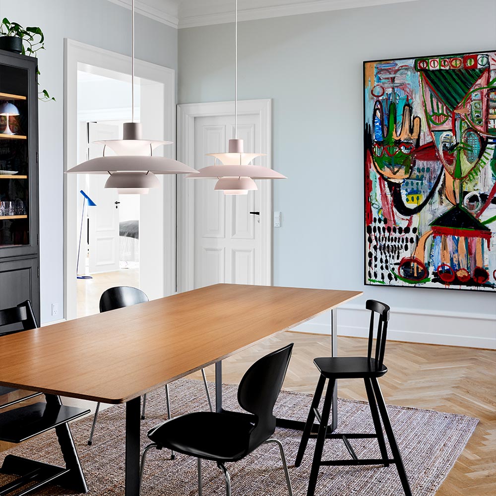 Lous Poulsen  PH 5 Pendelleuchte monochrome oyster grey esstisch 106210
