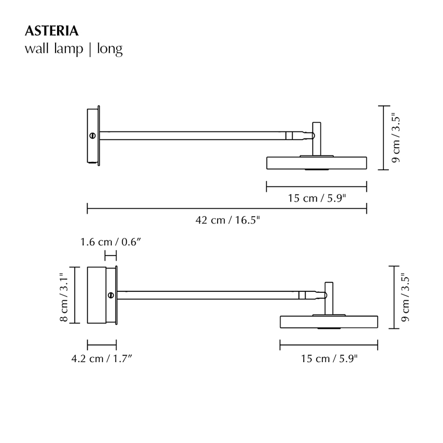 UMAGE - Asteria Monochrome lang messing mit Kabel