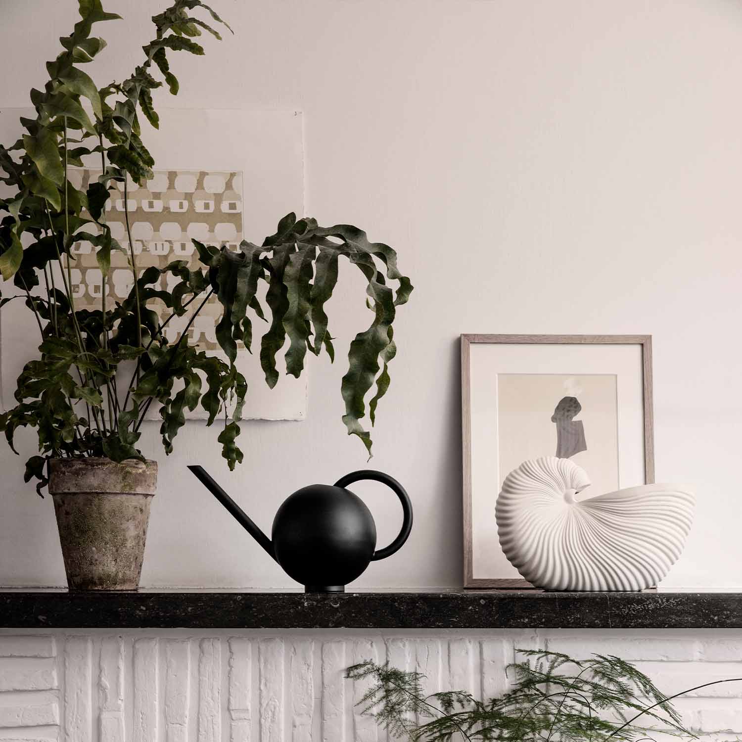 Shell Pot Off White Blumengef ferm Living org Giekanne
