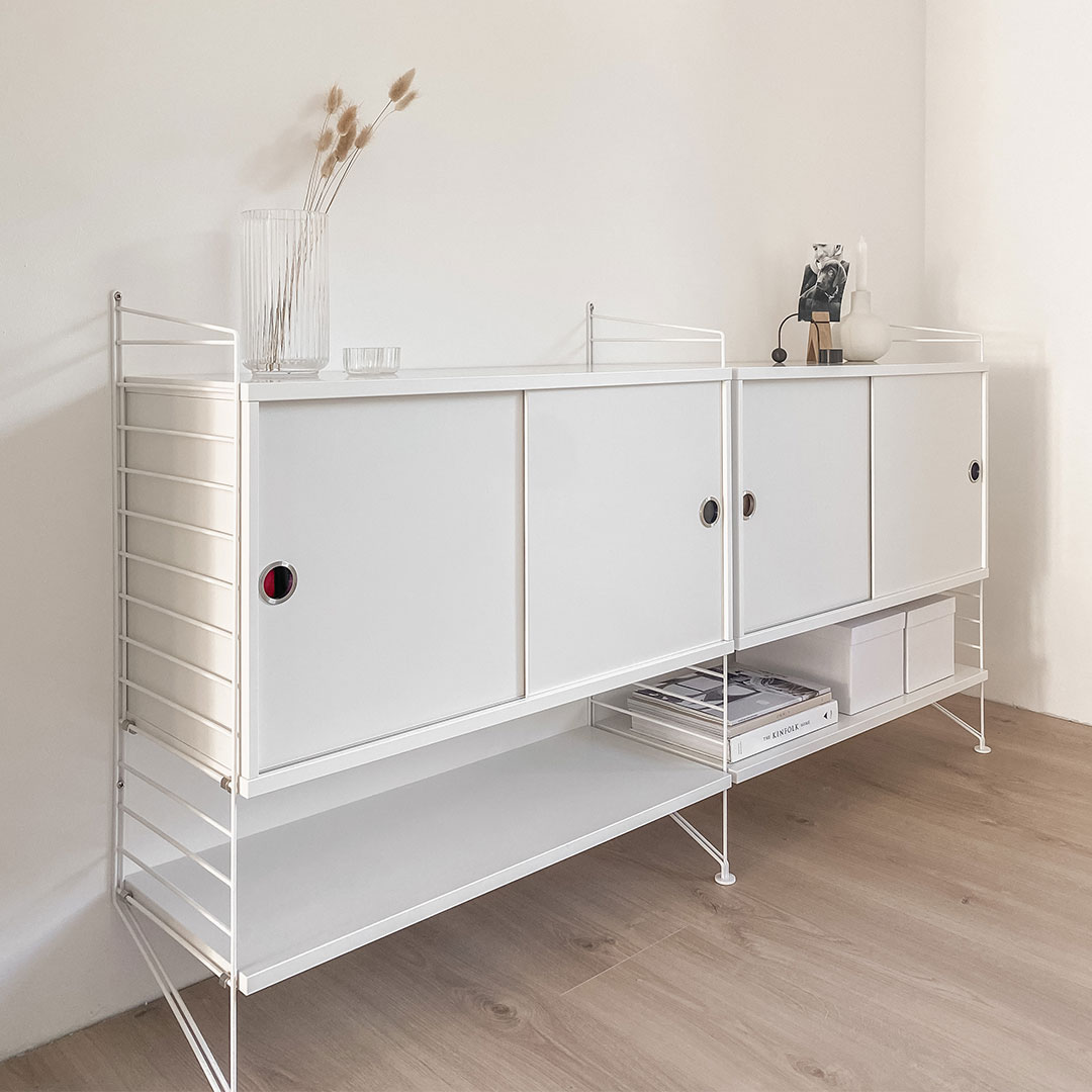 raum blick string regalsystem seitenteile schrank schublade weiss 59284 18024