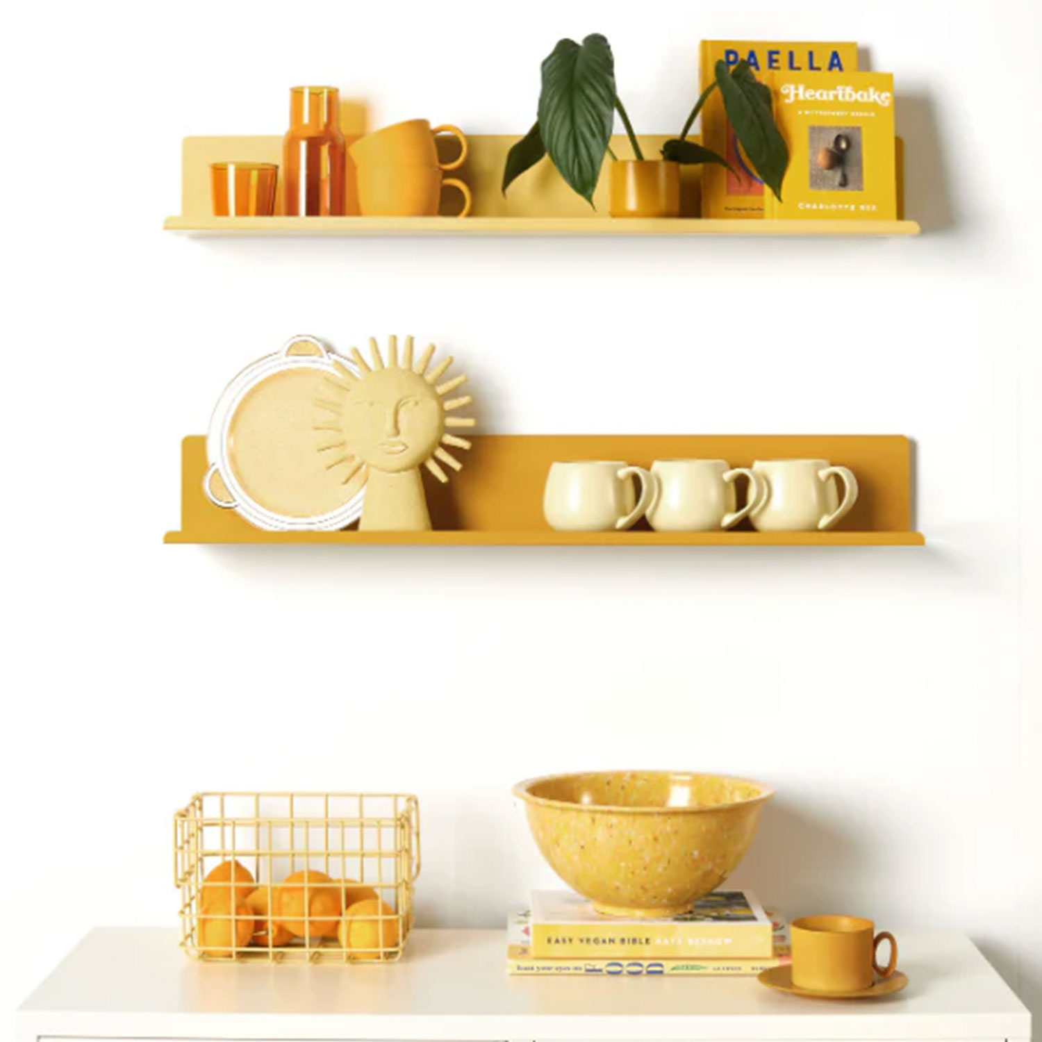 Mustard Made the ledge shelf large mustard Ambiente 104604