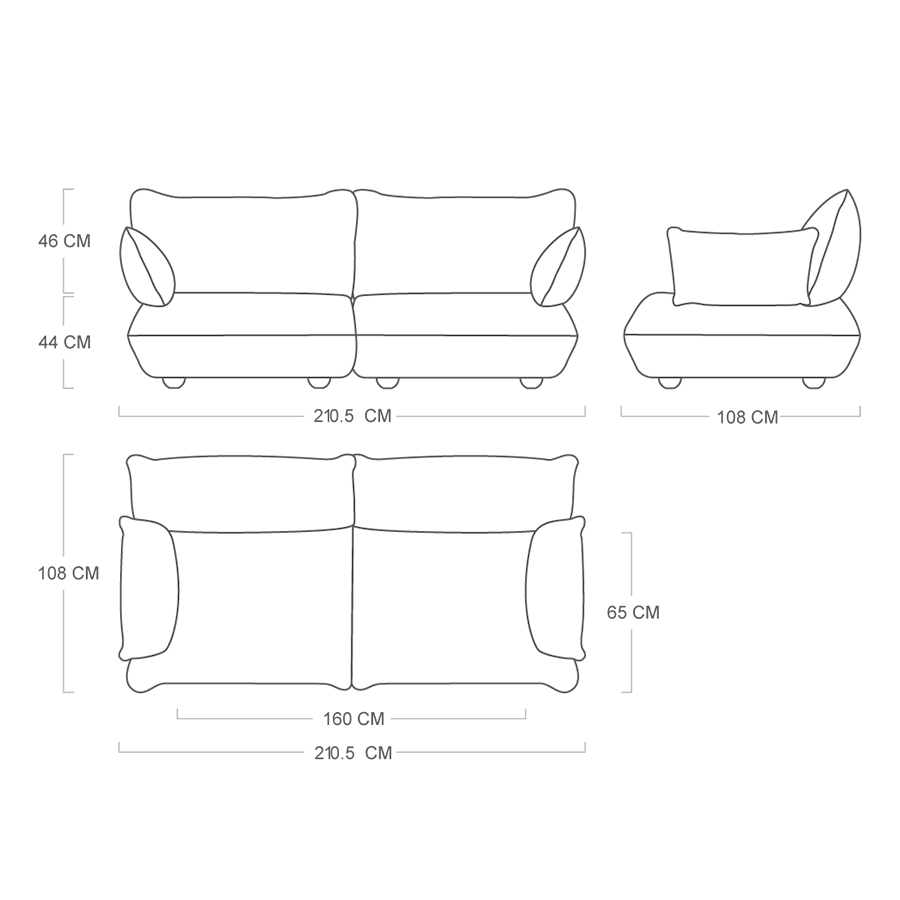 Fatboy - Sumo Sofa medium Set Bouclé recycled creme