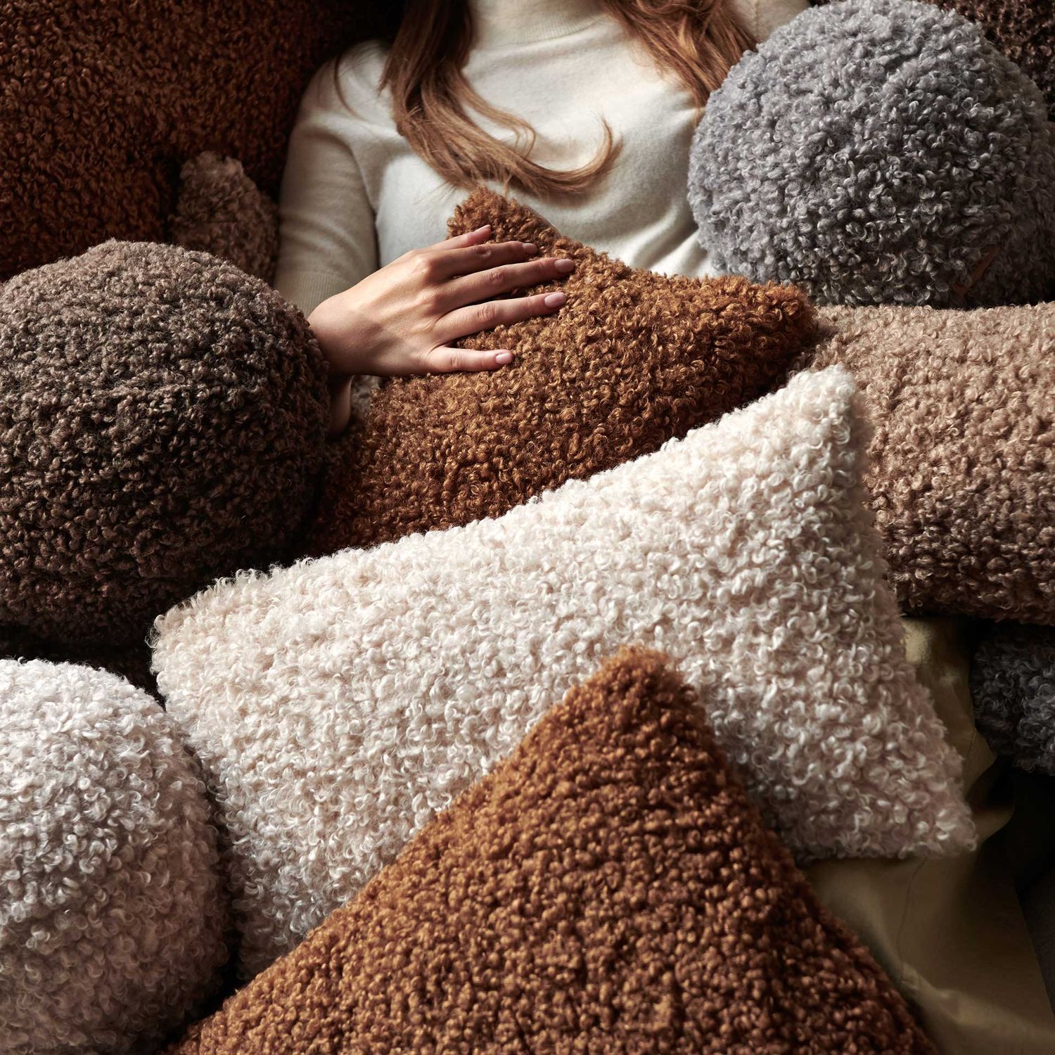 blomus - TEDDY rundes Kissen sharkskin