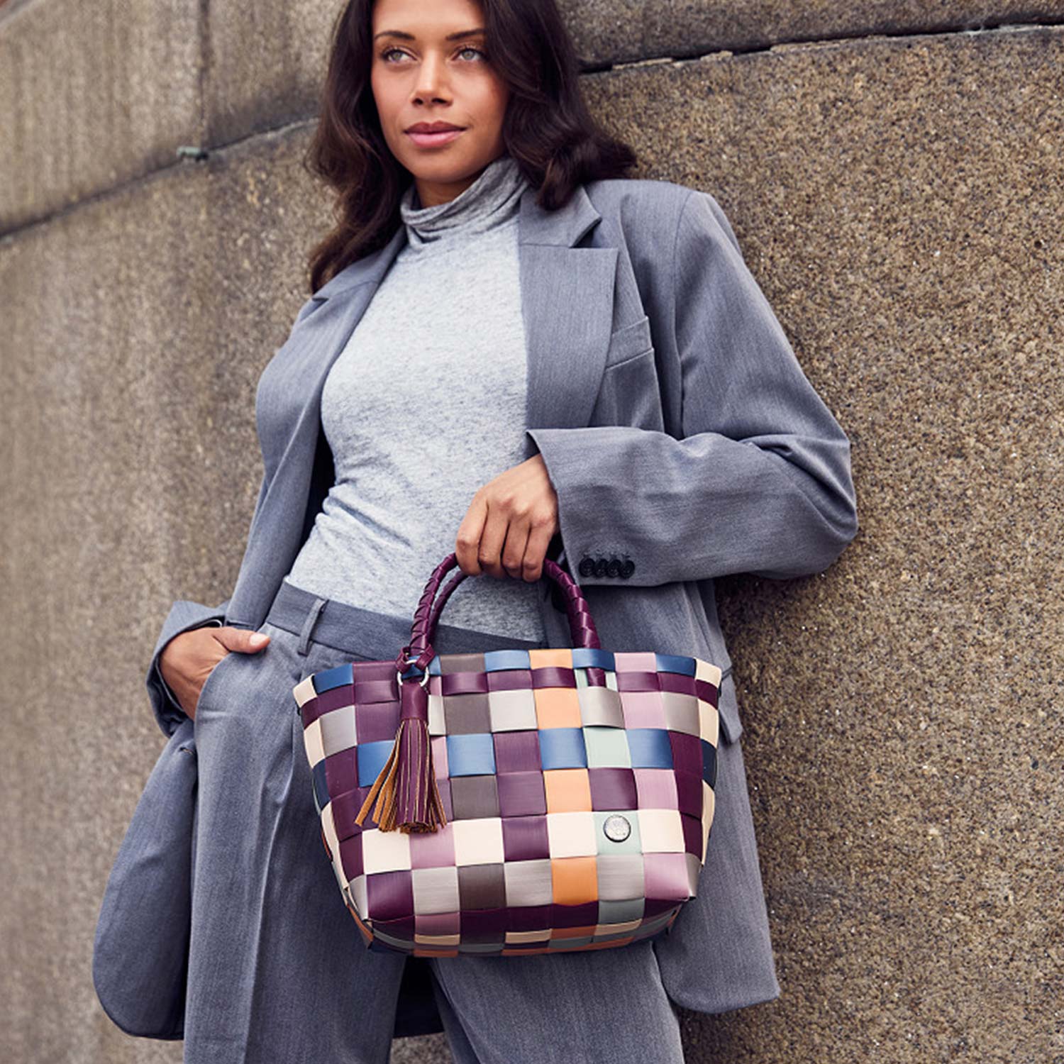 Handed By - Mini Paris Shopper sage green