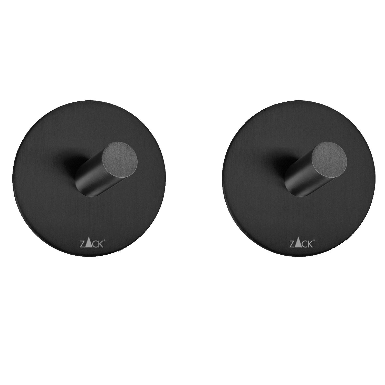 zack duplo handtuchhaken 2er set schwarz rund freisteller 87266