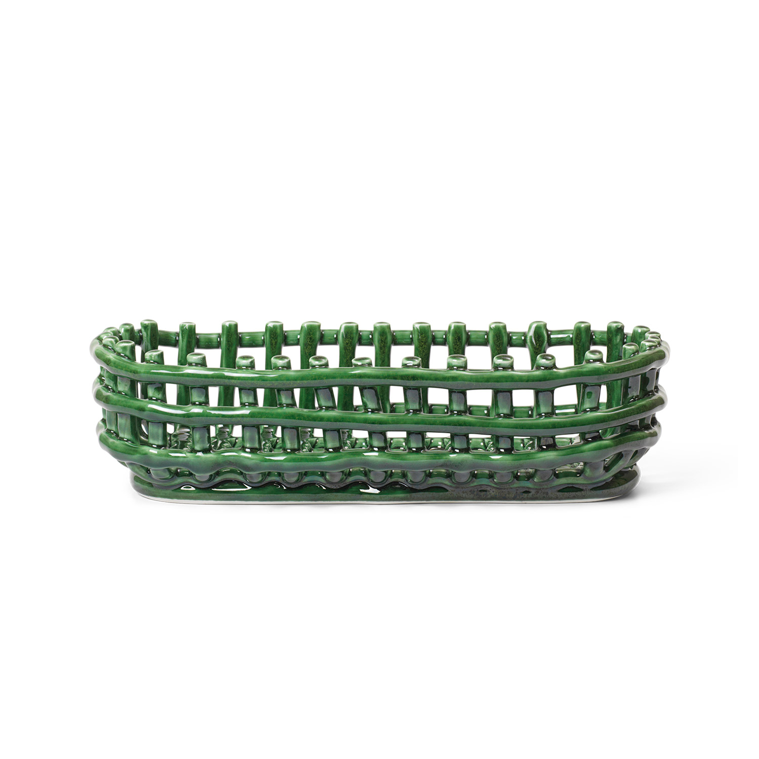 fermLIVING Ceramic Basket emerald green oval 1104268939 101119