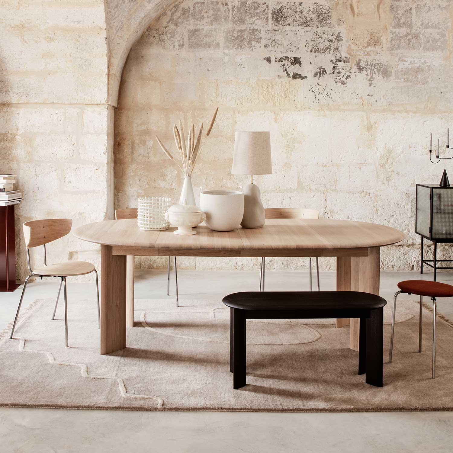 bevel tisch mit bank ferm living 83341