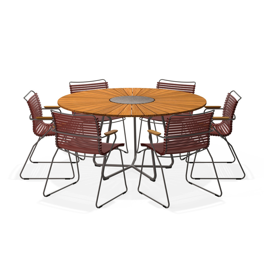 HOUE – Set Circle Ø150 cm + 6x Click Sessel paprika