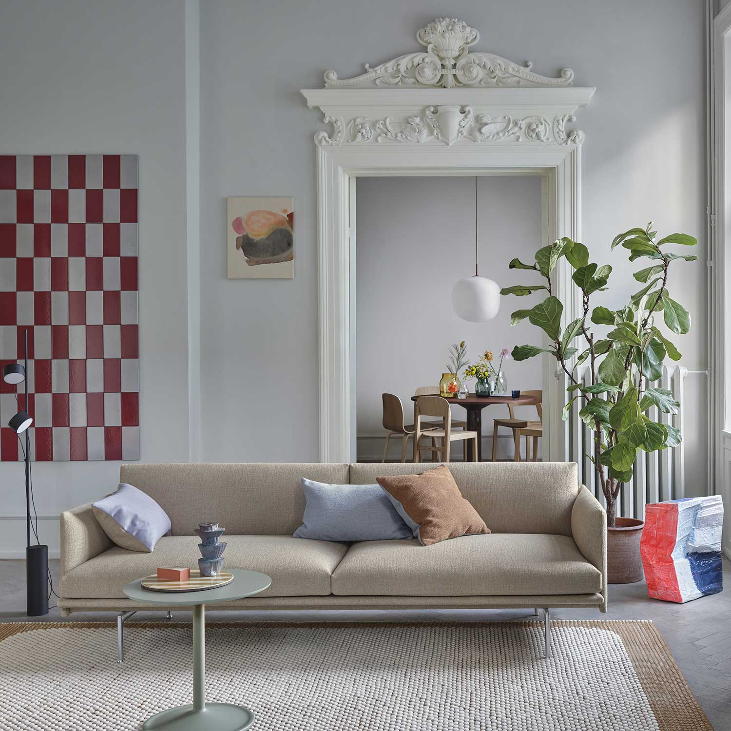 outline 3 seater ecriture 240 alu muuto 93810