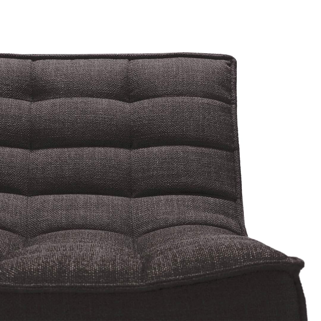 ethnicraft sofa dunkelgrau zweisitzer frontal close up 84012