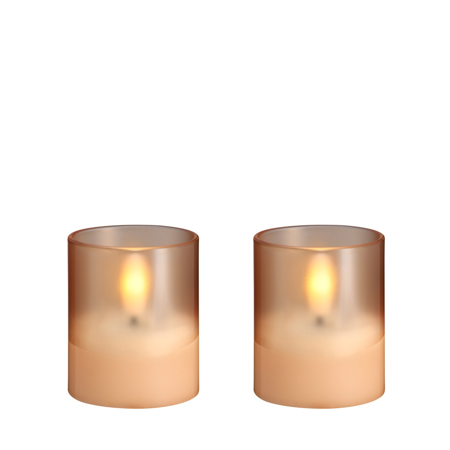 Moods&More - LED-Hurricane-Kerzen 2er-Set champagne