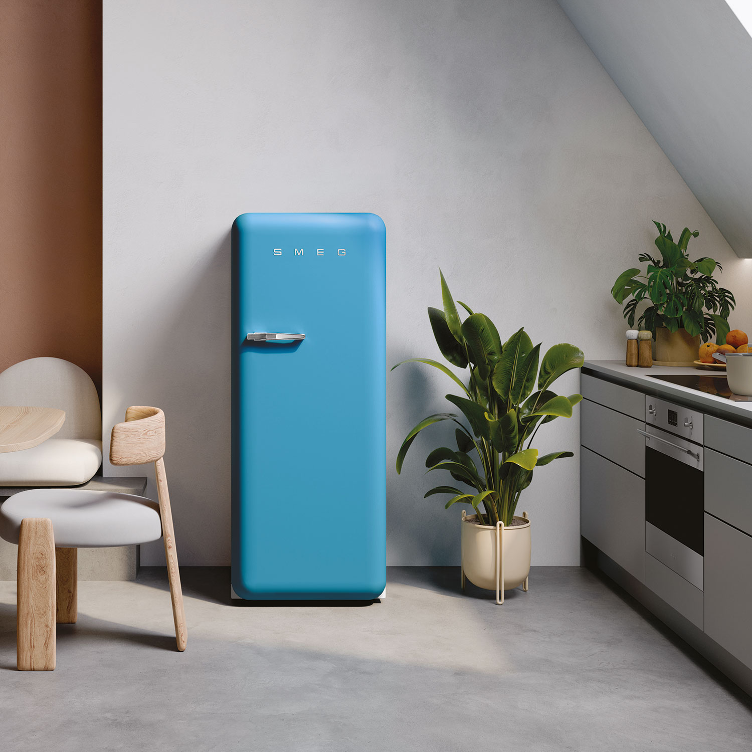 smeg kuehlschrank light blue FAB28RDLB5 in der kueche 98886