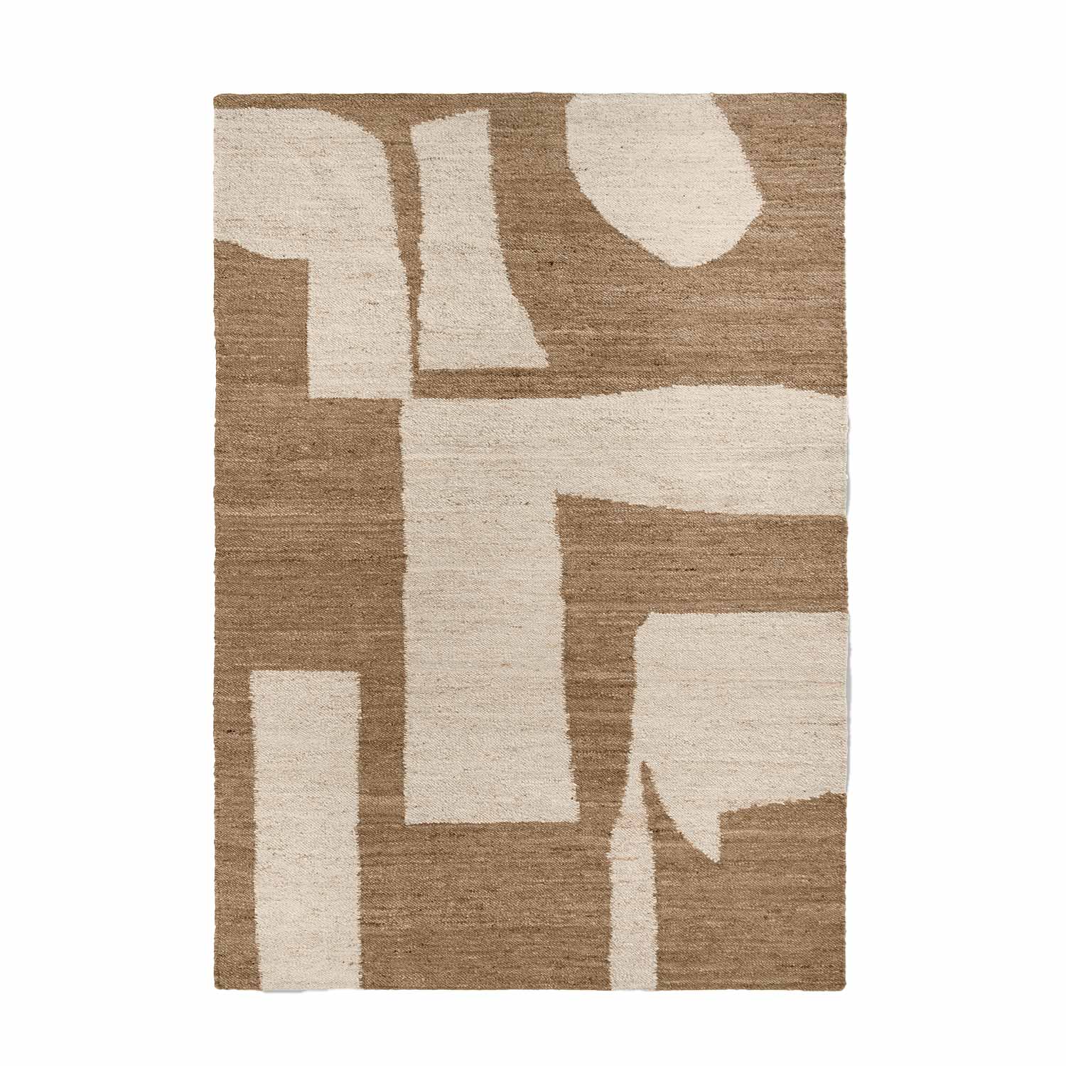ferm living piece teppich h 300 toffee off white 96379