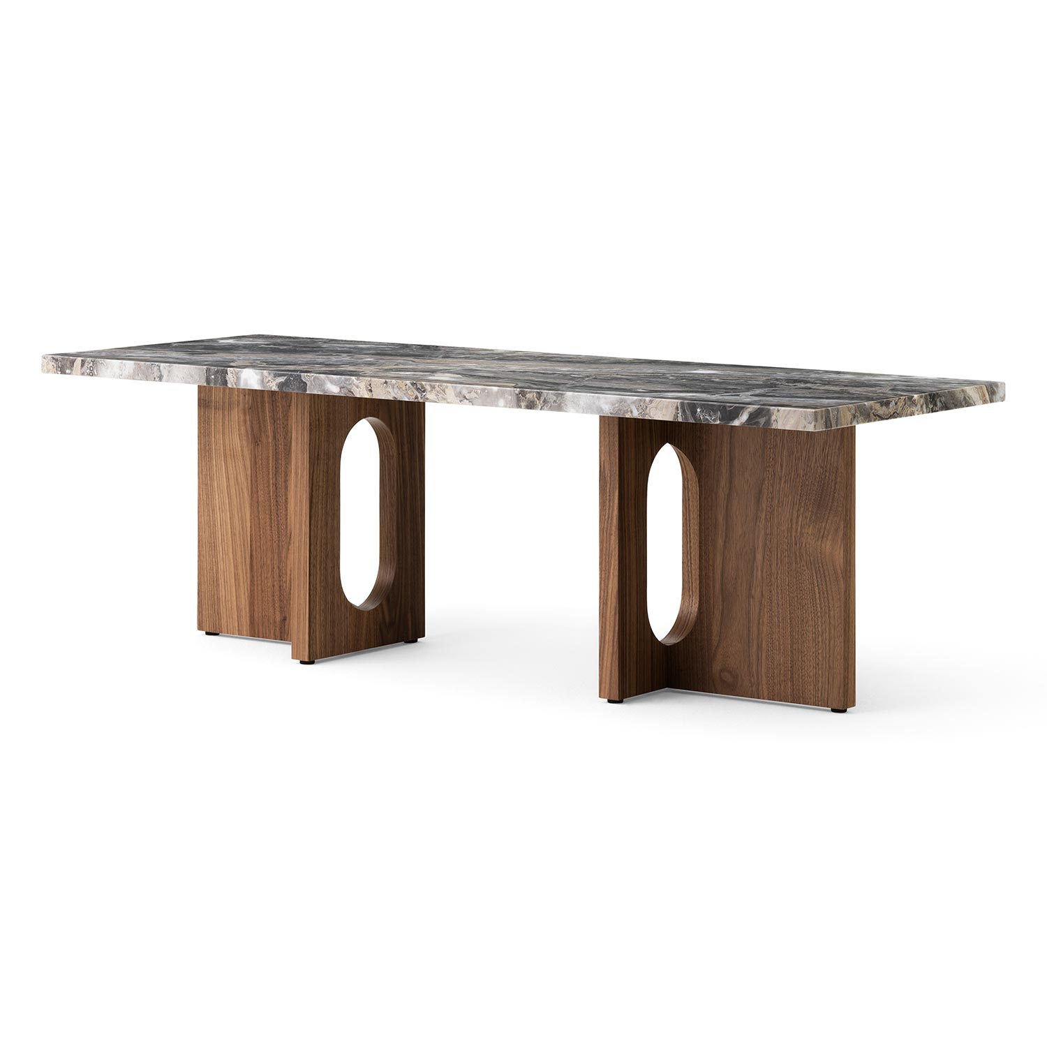 Audo - Androgyne Loungetisch Walnut/Grey Galaxy Marble