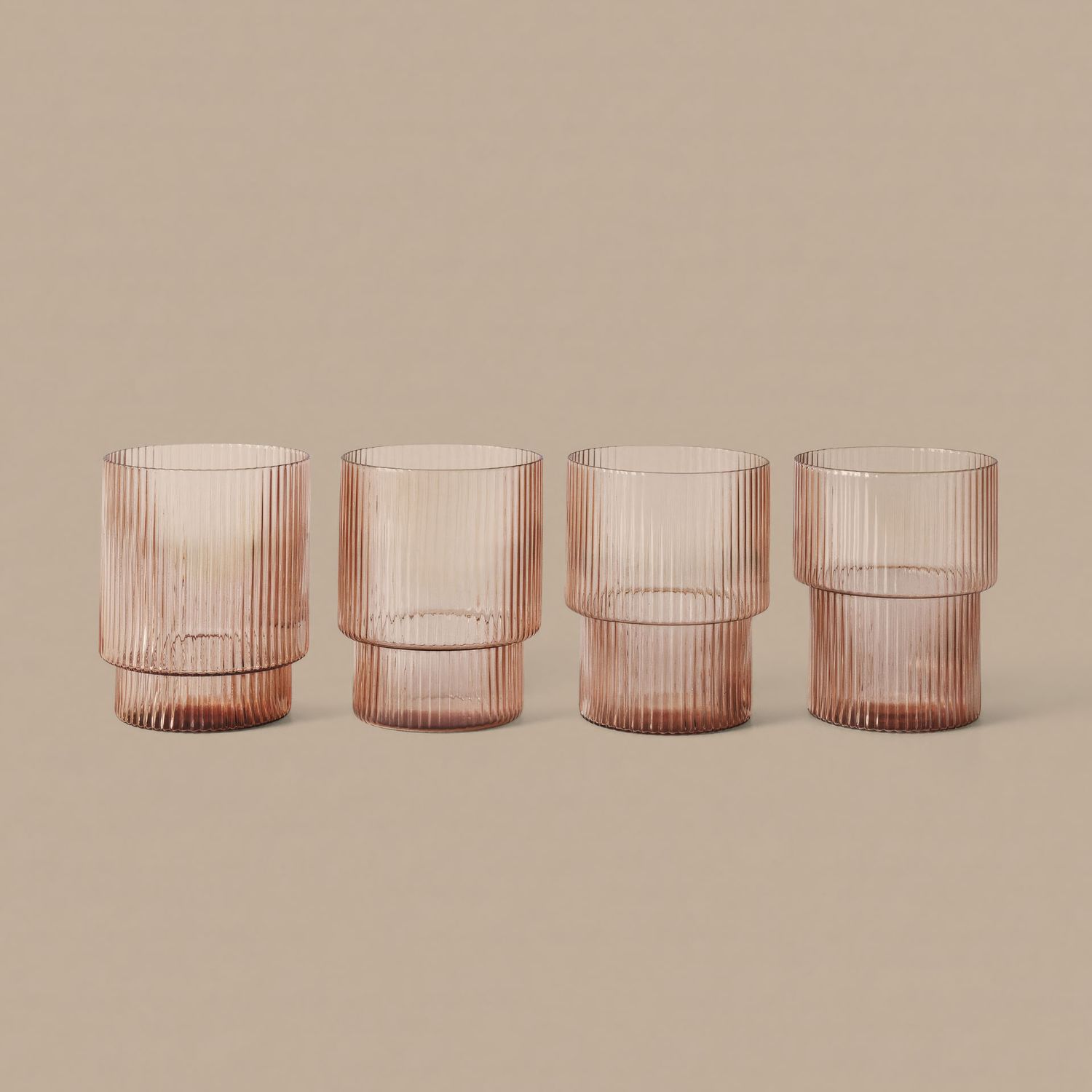 Ferm Living - Ripple Gläser 4er Set blush