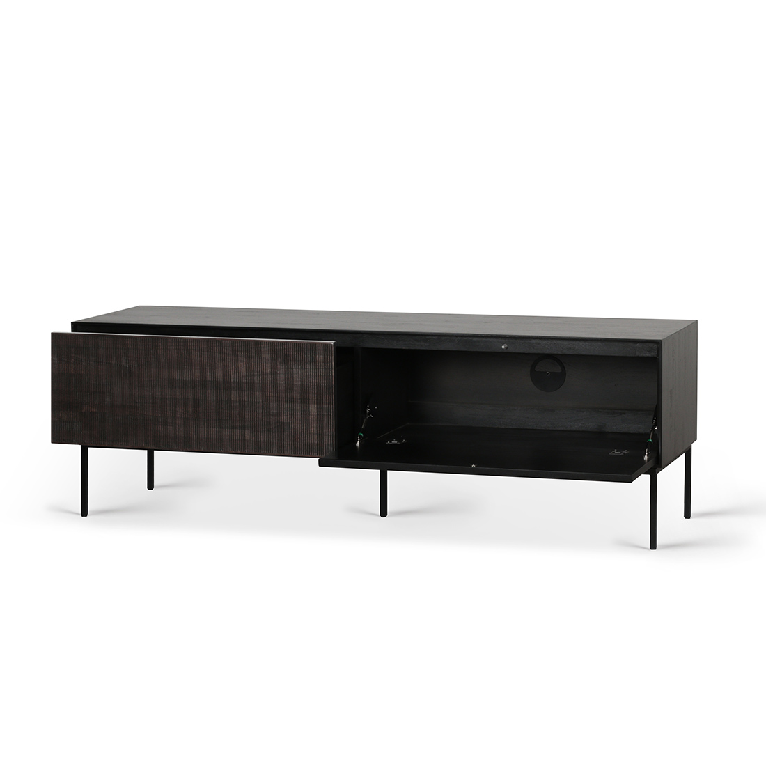 12255 grooves tv teak vorne lange seite tuer offen 90081