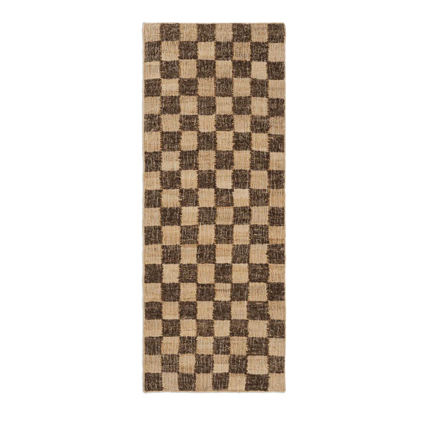 fermLIVING Check Wool Jute Laeufer CoffeeNatural 1104268673 101137